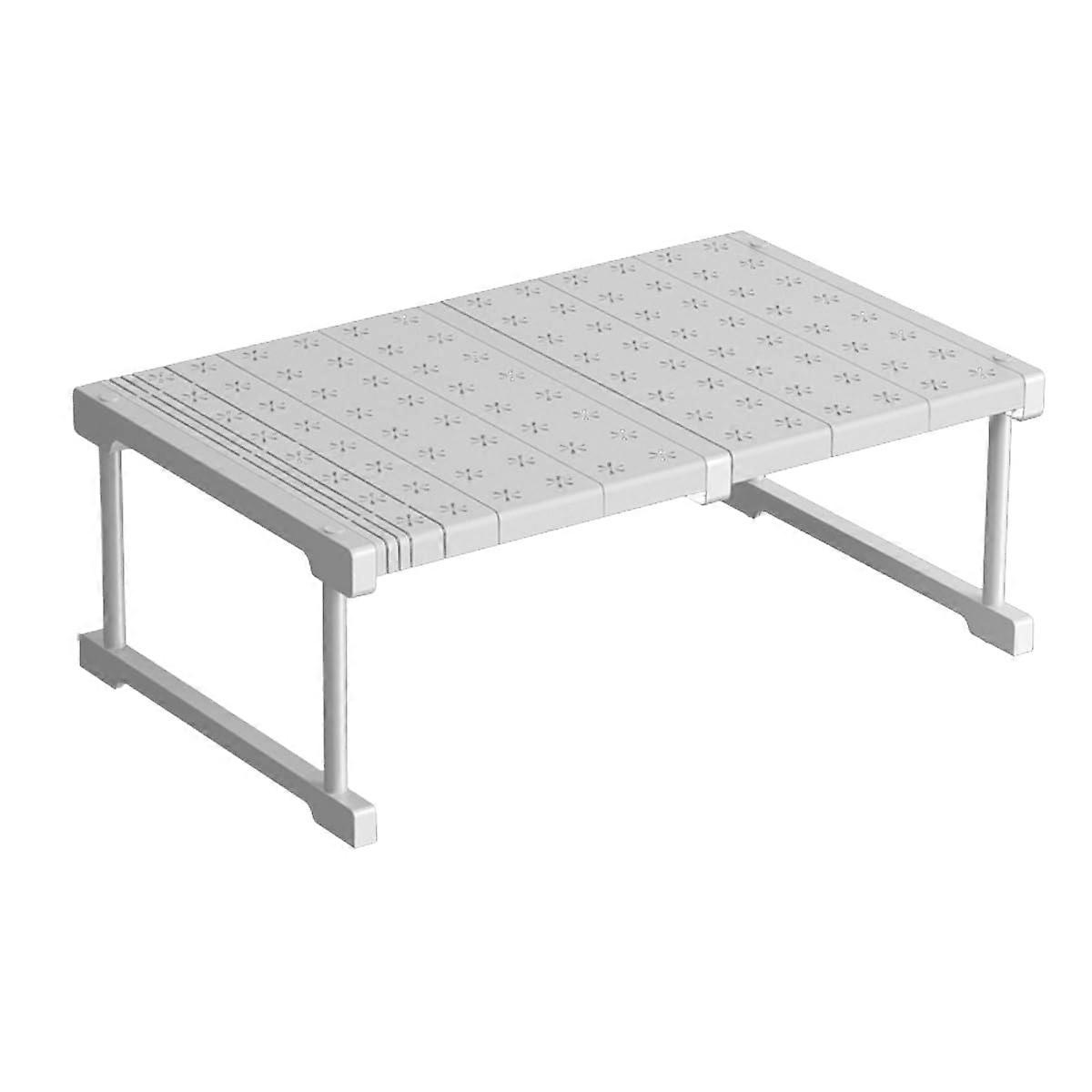 Expandable Storage Shelf with Adjustable Length, Stackable Steel Kitchen Cabinet Organizer 16.5x18.526.7x8.6