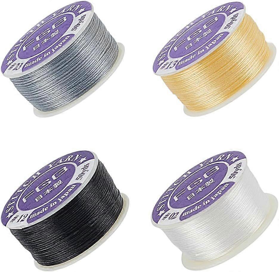 200 Yards 0.1mm Nylon Beading String Cord 4 Colors Chinese Knotting Cord Thin Nylon Seed Bead Thread Bulk Beading Thread for Jewelry Making Braid Brac