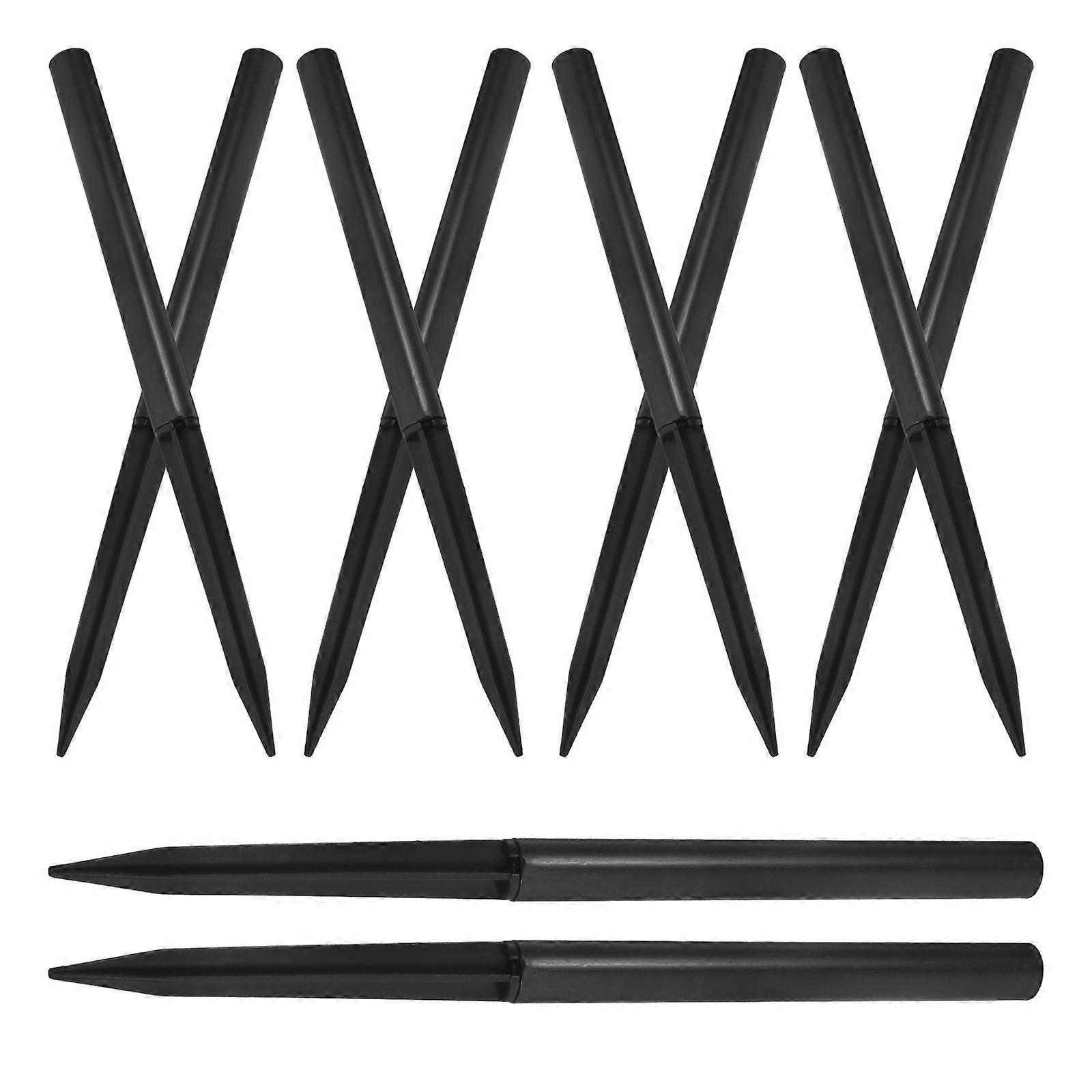 Solar Light Replacement Stakes For Outdoor Garden Pathway Lights 10 Sets Black Plastic Support Durable Functionality