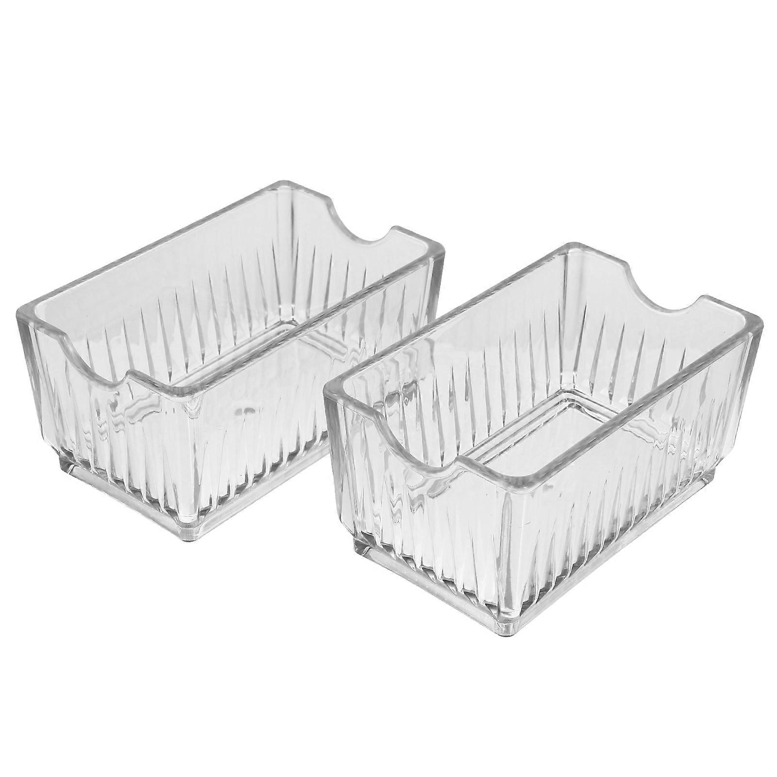 2Pcs Transparent Acrylic Storage Containers For Home Use 11X6.7X5.5CM Organization Box