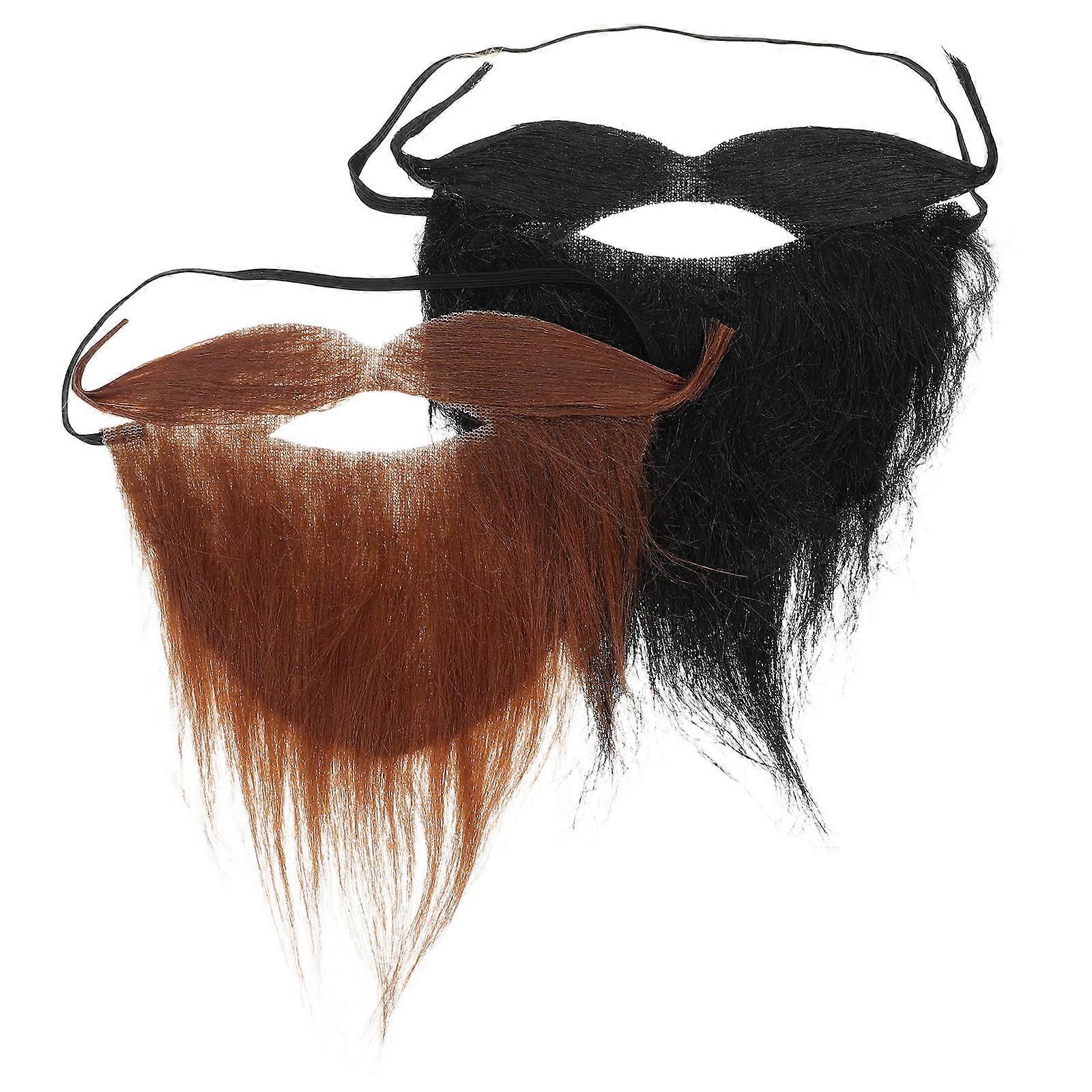 Assorted Color Fake Beard for Costume Beard Party 2Pcs Polyester Accessories