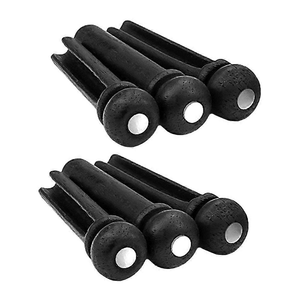 Guitar Bridge Pegs Wood Black for Guitar Use 6Pcs String Fixed Cones