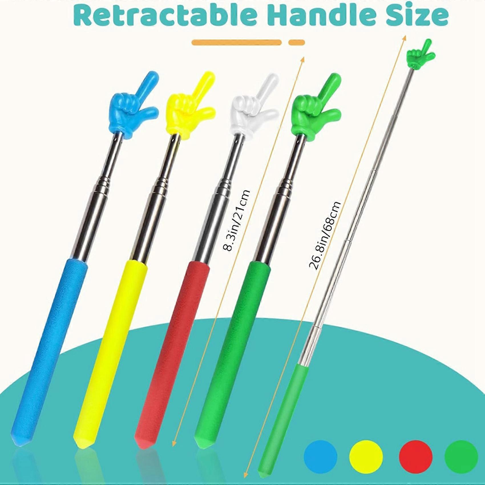 8 Pcs Teacher Pointer Stick Telescoping Hand Pointer Retractable Pointer Finger Reading Aid for Presentation Whiteboard