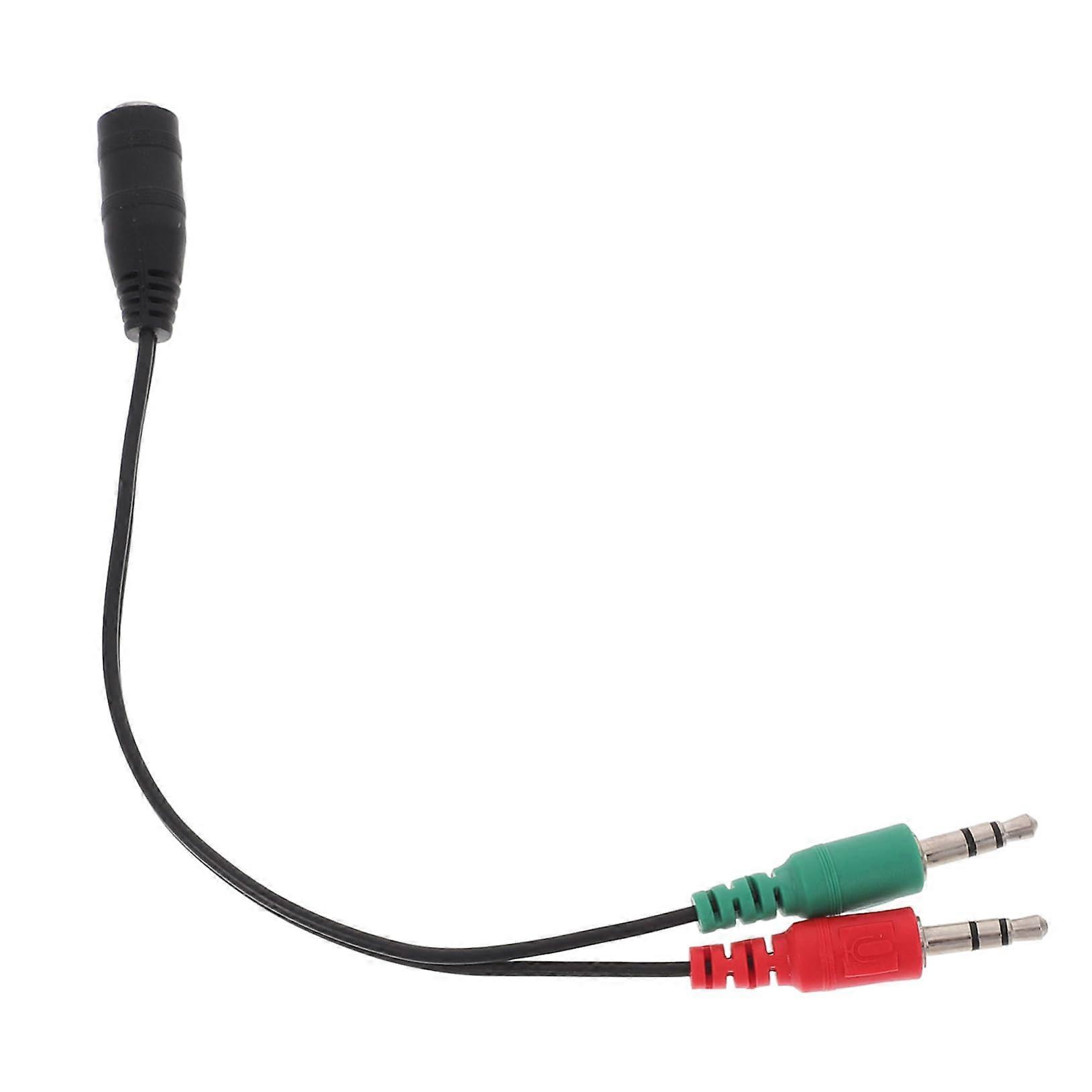 Audio Cable Adapter Splitter for Phone and Computer, Dual Headphone Mic Adapter for Laptop, 3.5mm Stereo Jack