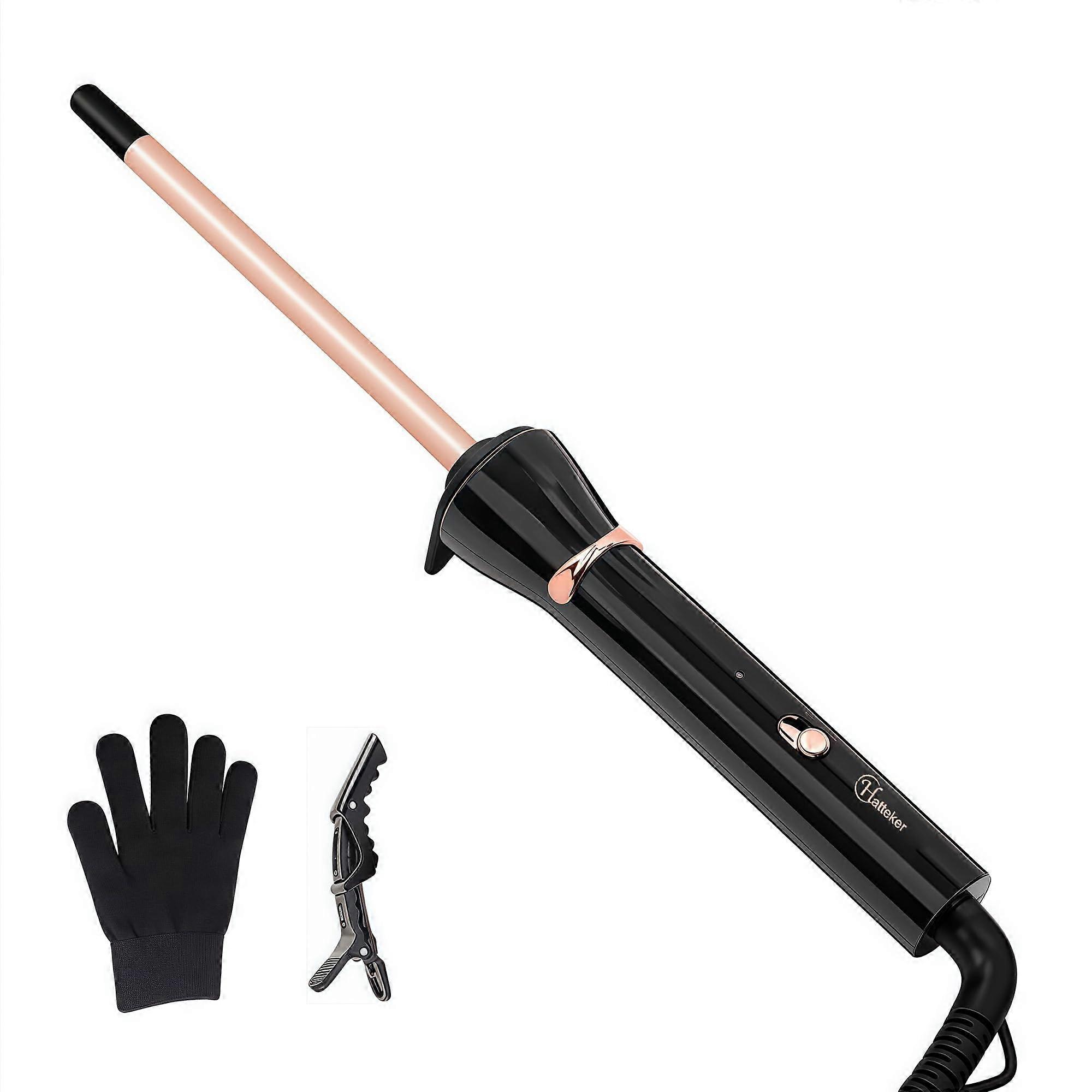 9mm Tourmaline Ceramic Curling Wand for Tight Curls, 420°F Fast Heat with Glove and Clips