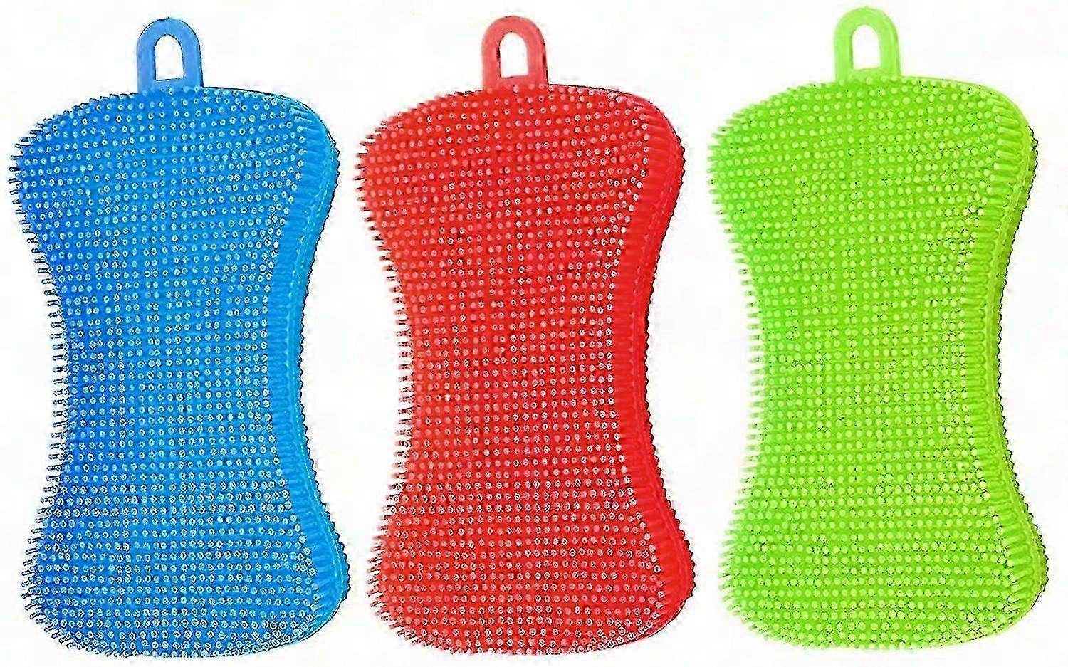 Silicone Dish Sponges, Non-scratch Kitchen Cleaning Brushes Gadgets