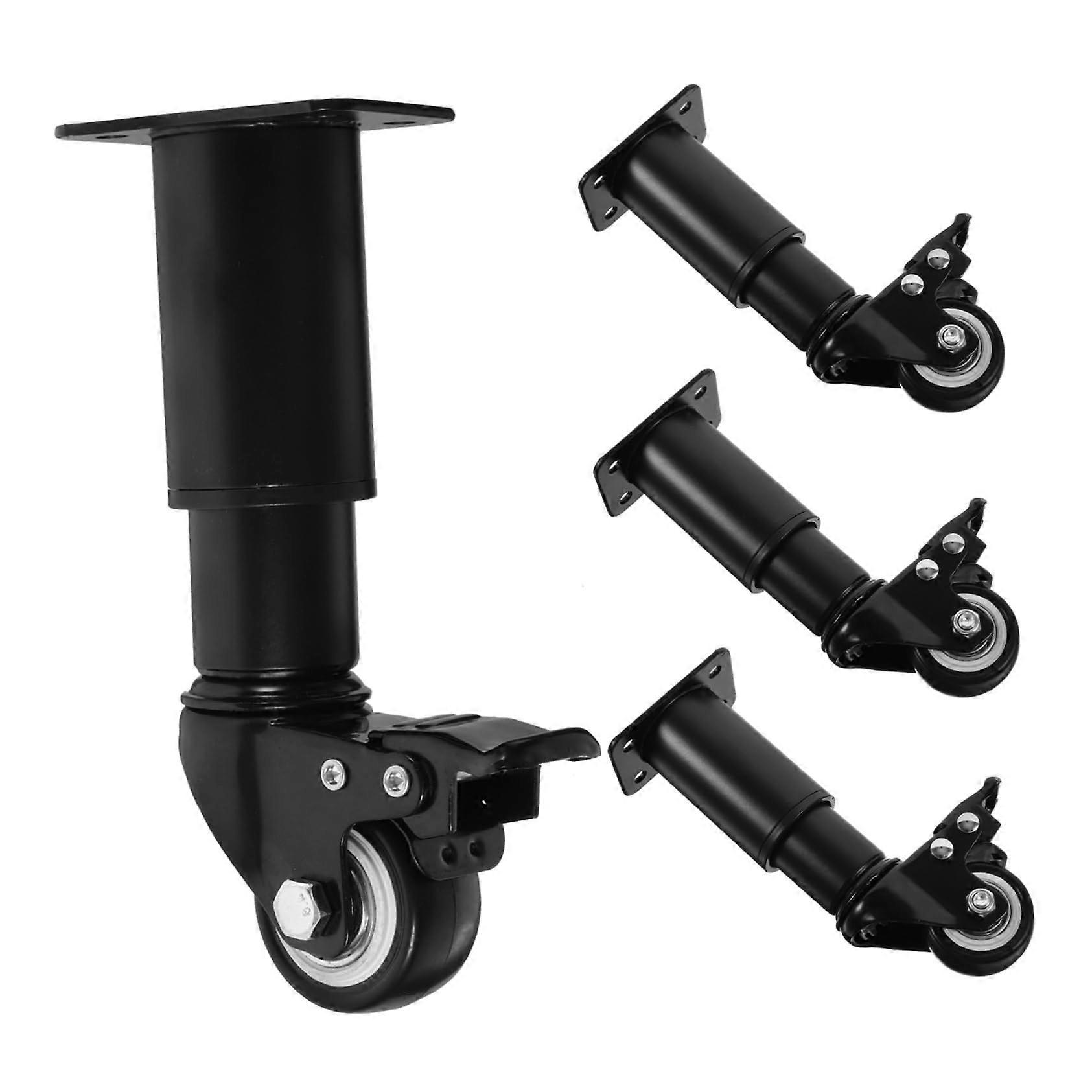 4pcs Heavy Duty Adjustable Furniture Legs with Wheels for Sofa Cabinet Chair Durable Metal Structure