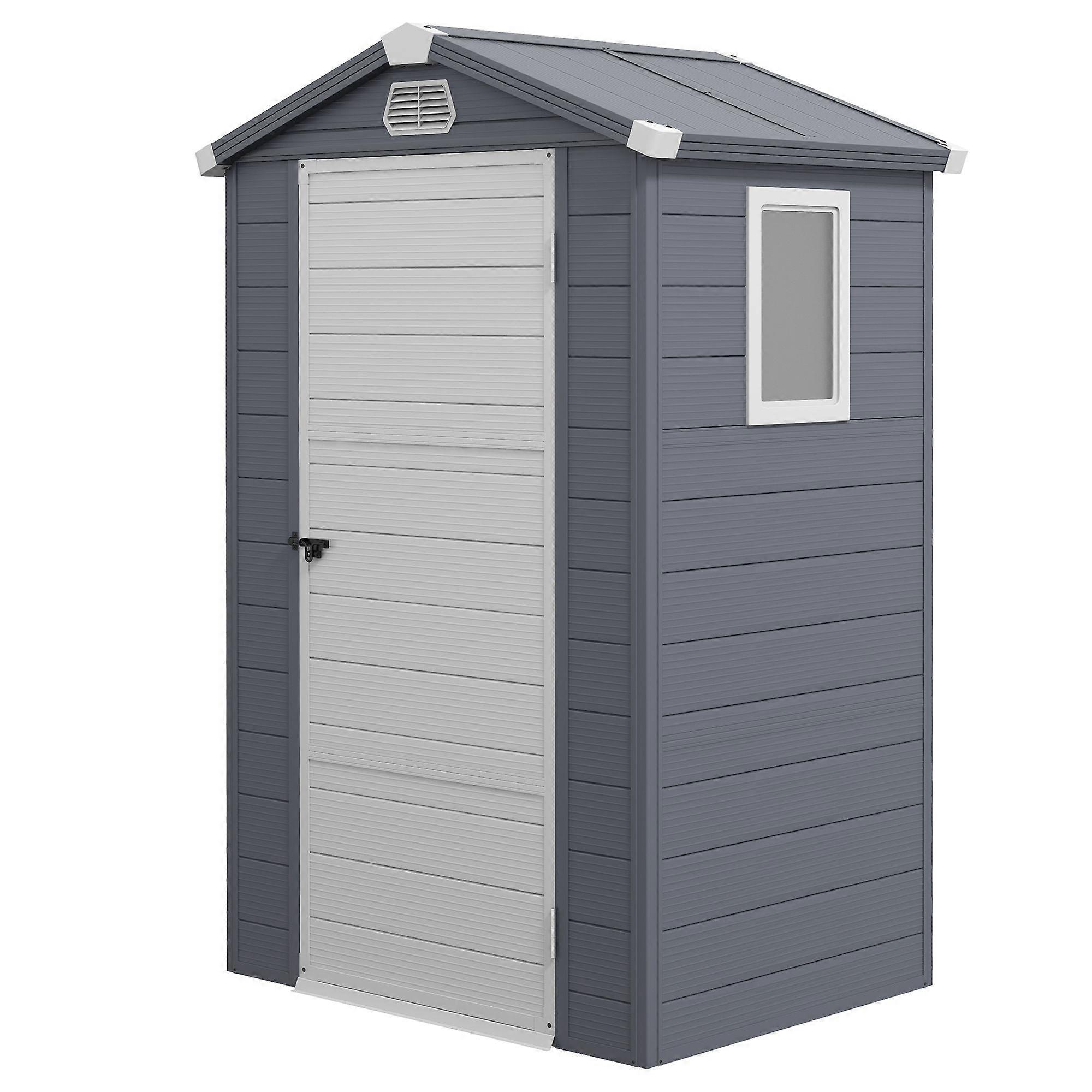 4.4x3.3ft Plastic Wall Garden Shed with Base