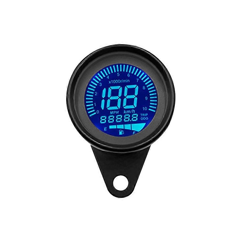Motorcycle Speedometer with Digital Tachometer 12V Universal Odometer Gauge Fuel Indicator Black