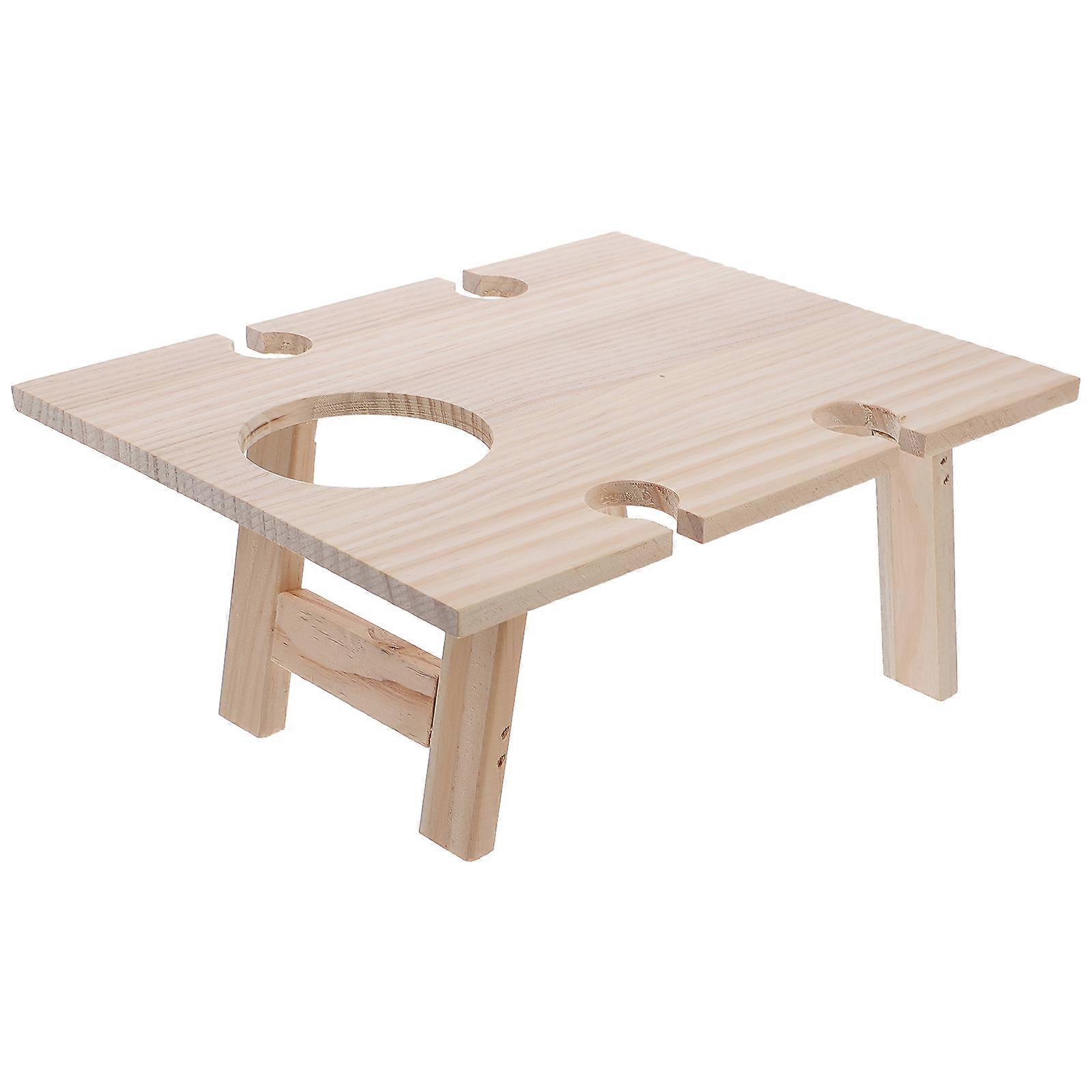 Practical Foldable Wooden Wine Holder Table for Outdoor Use 4Pcs Set