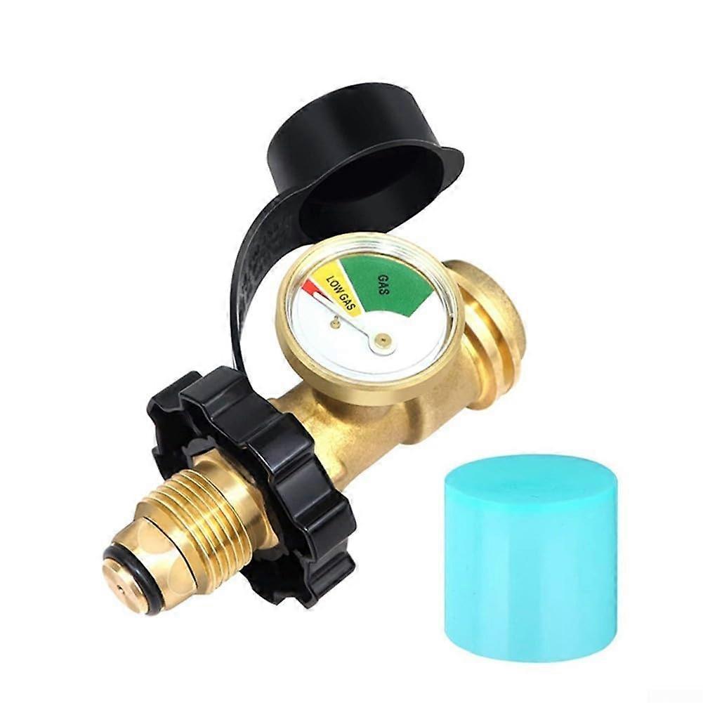 Propane Tank Adapter with Pressure Gauge Brass Tool Installation for Multiple Appliances