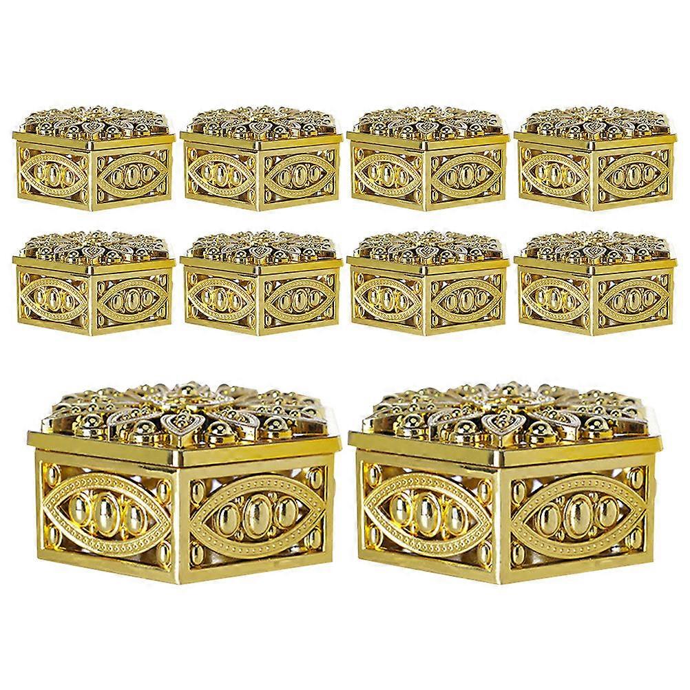 Golden Multi-Function Candy Container for Storage 12Pcs Decorative Candy Case