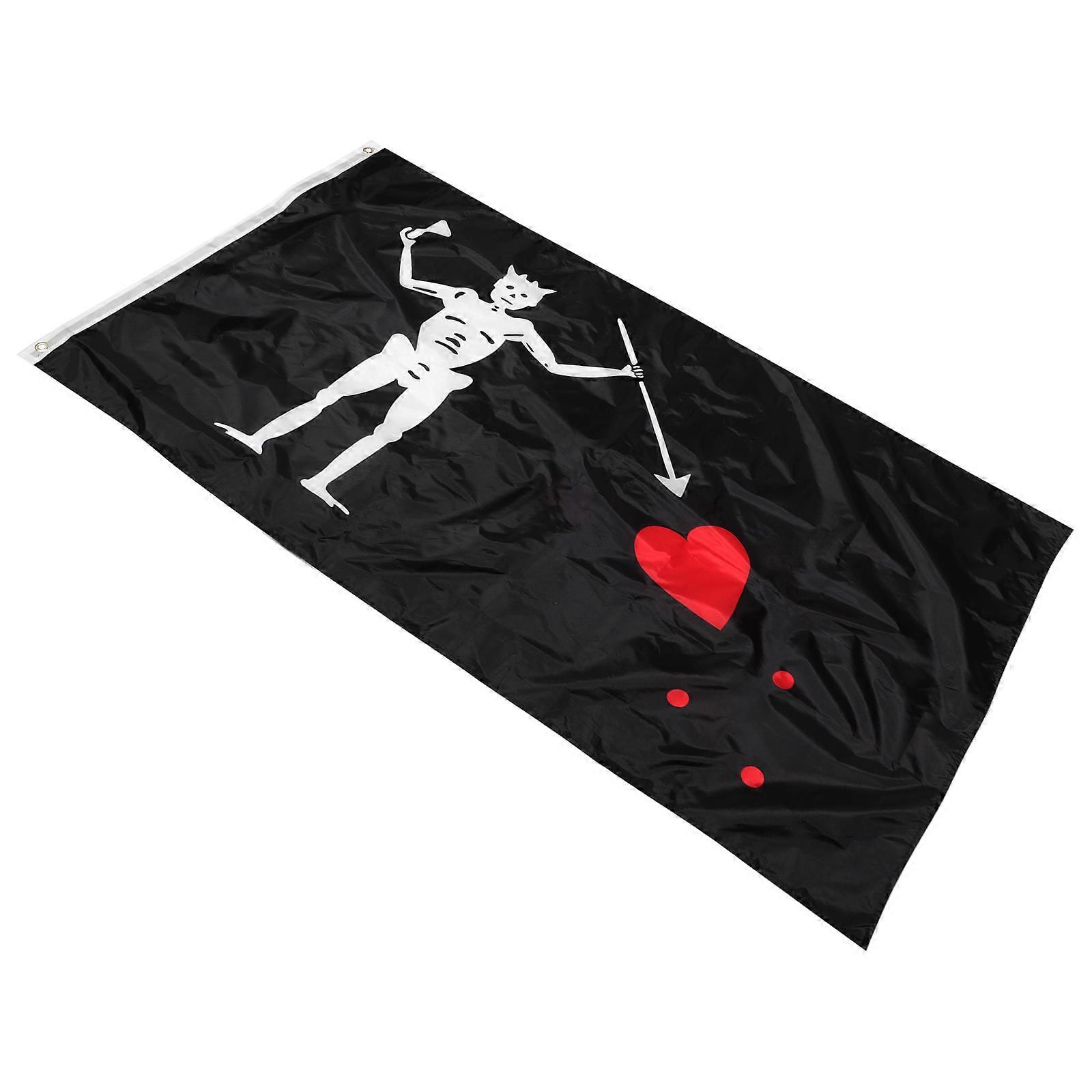 Halloween Hanging Banner Pirate Style Decorations Rectangular 150x90cm Black 1Pcs