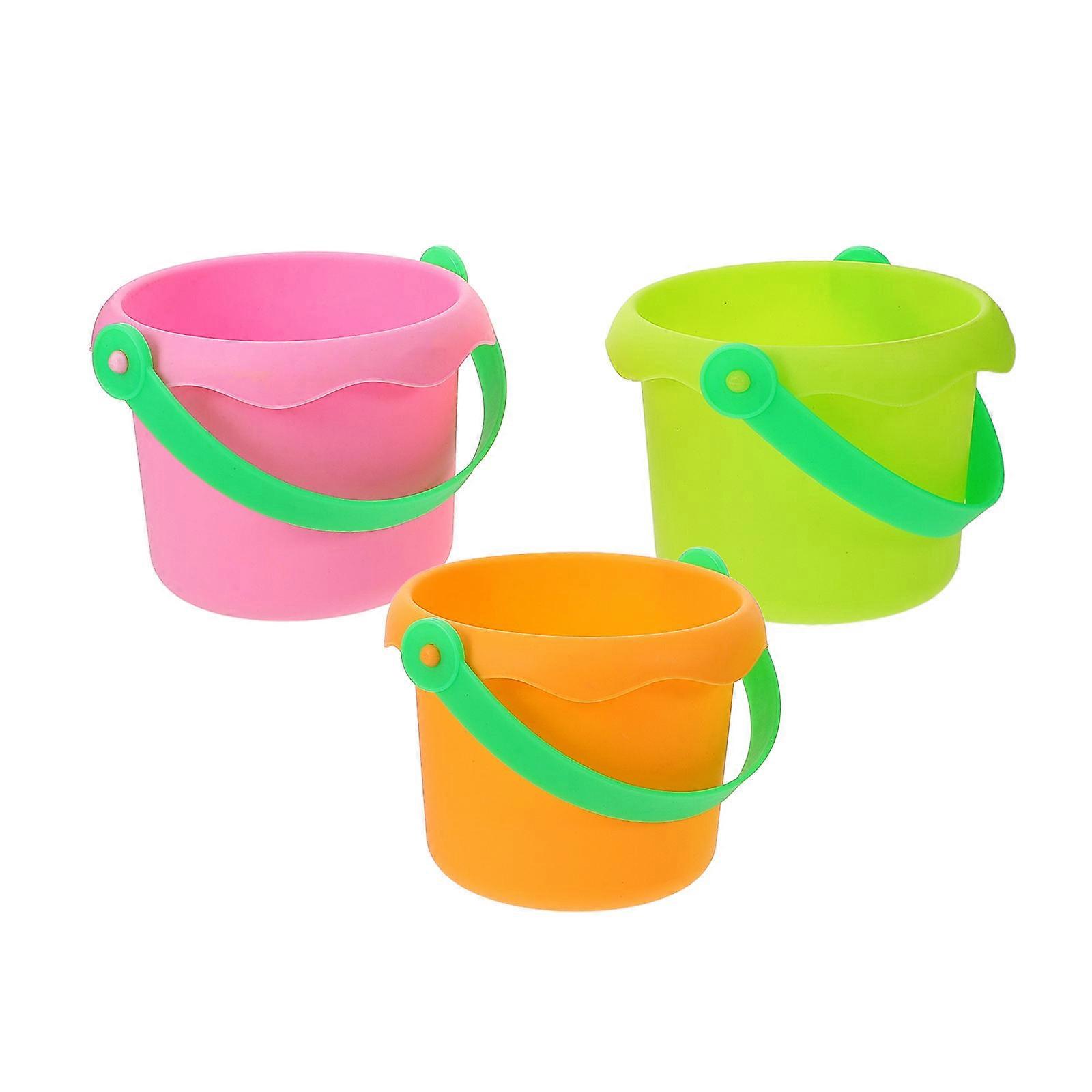 Beach Sand Buckets Plastic Buckets for Digging 9Pcs Assorted Colors