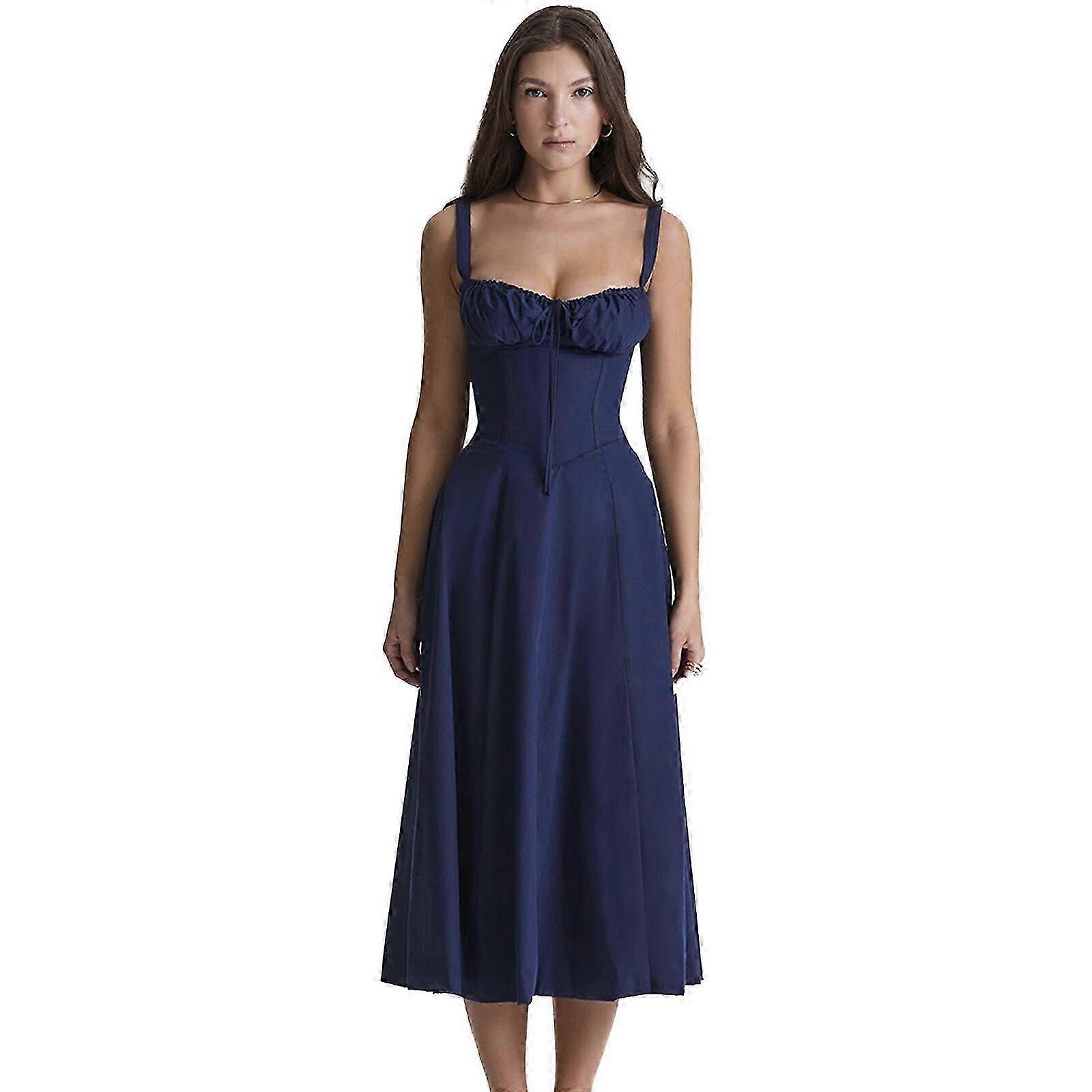 Vestido longo floral maxi ou vestido longo de verão casual feminino sem mangas para férias havaianas na praia, tamanho 25-26.