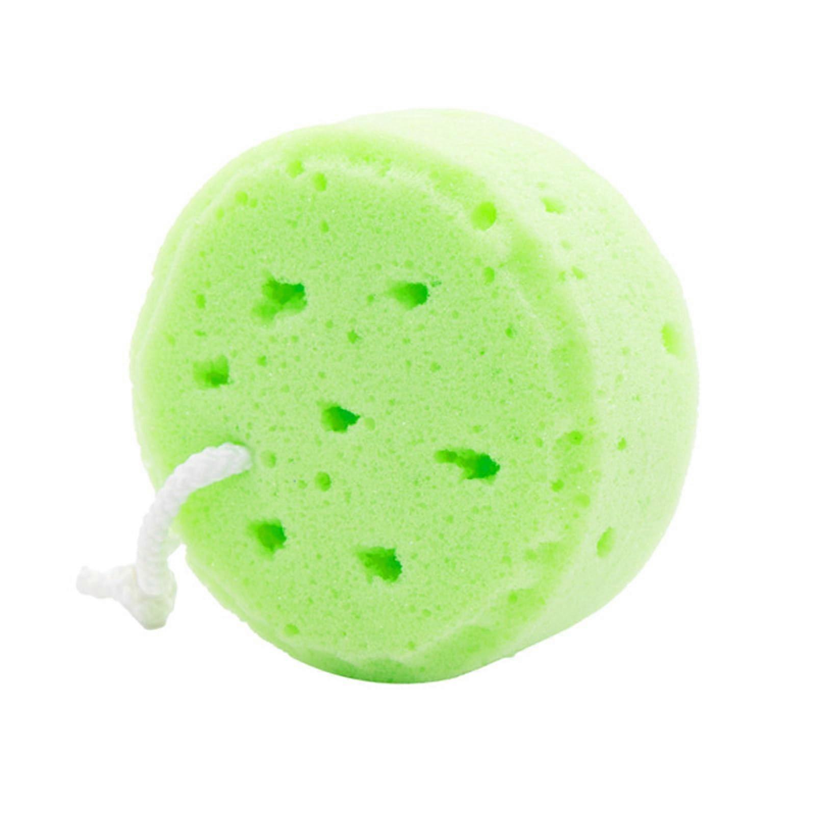 Round Bath Sponge Shower Scrubber Gentle Exfoliation Light Green Ergonomic Design Quick Drying