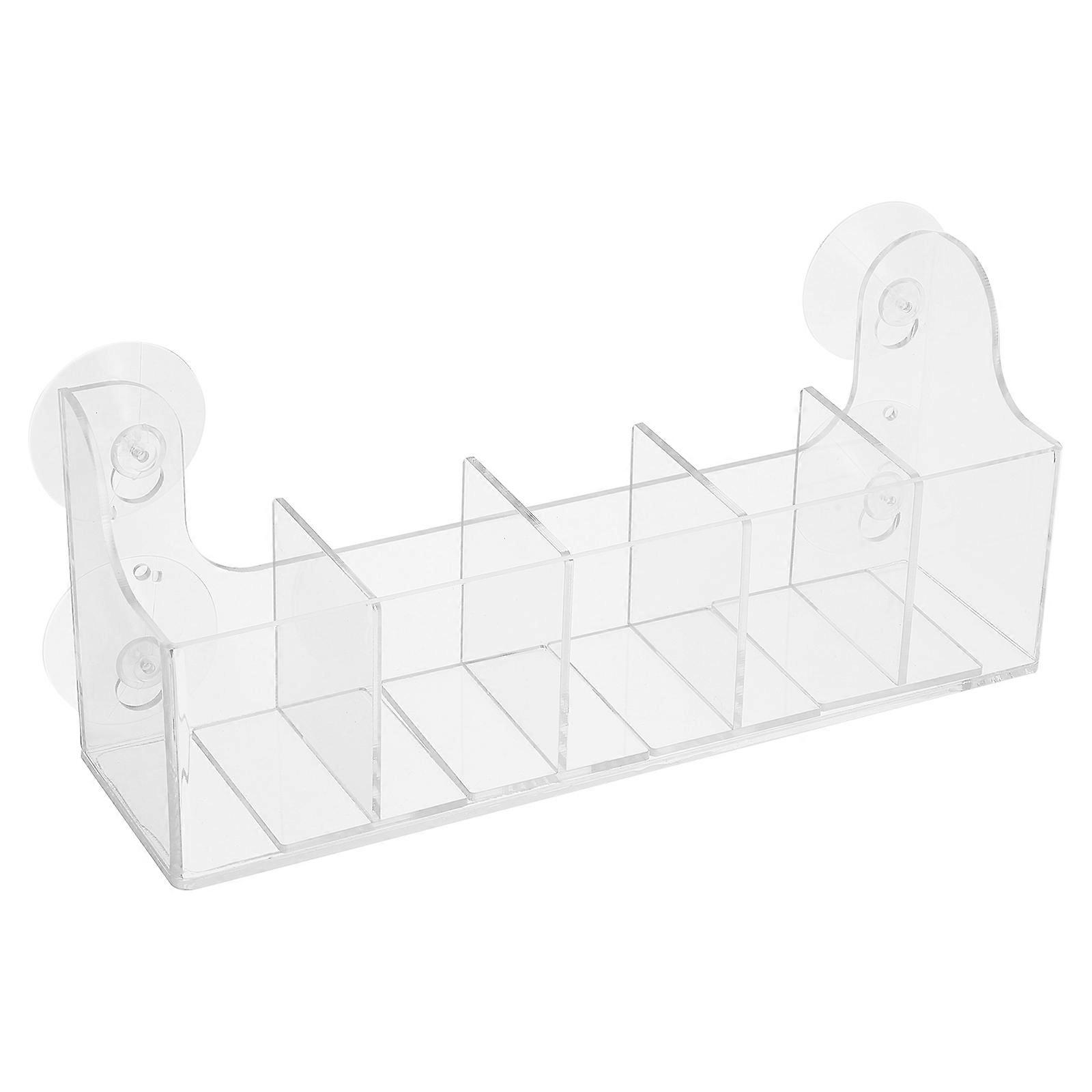 Drink Organizer Suction Cup Storage Rack with 5 Divided Compartments
