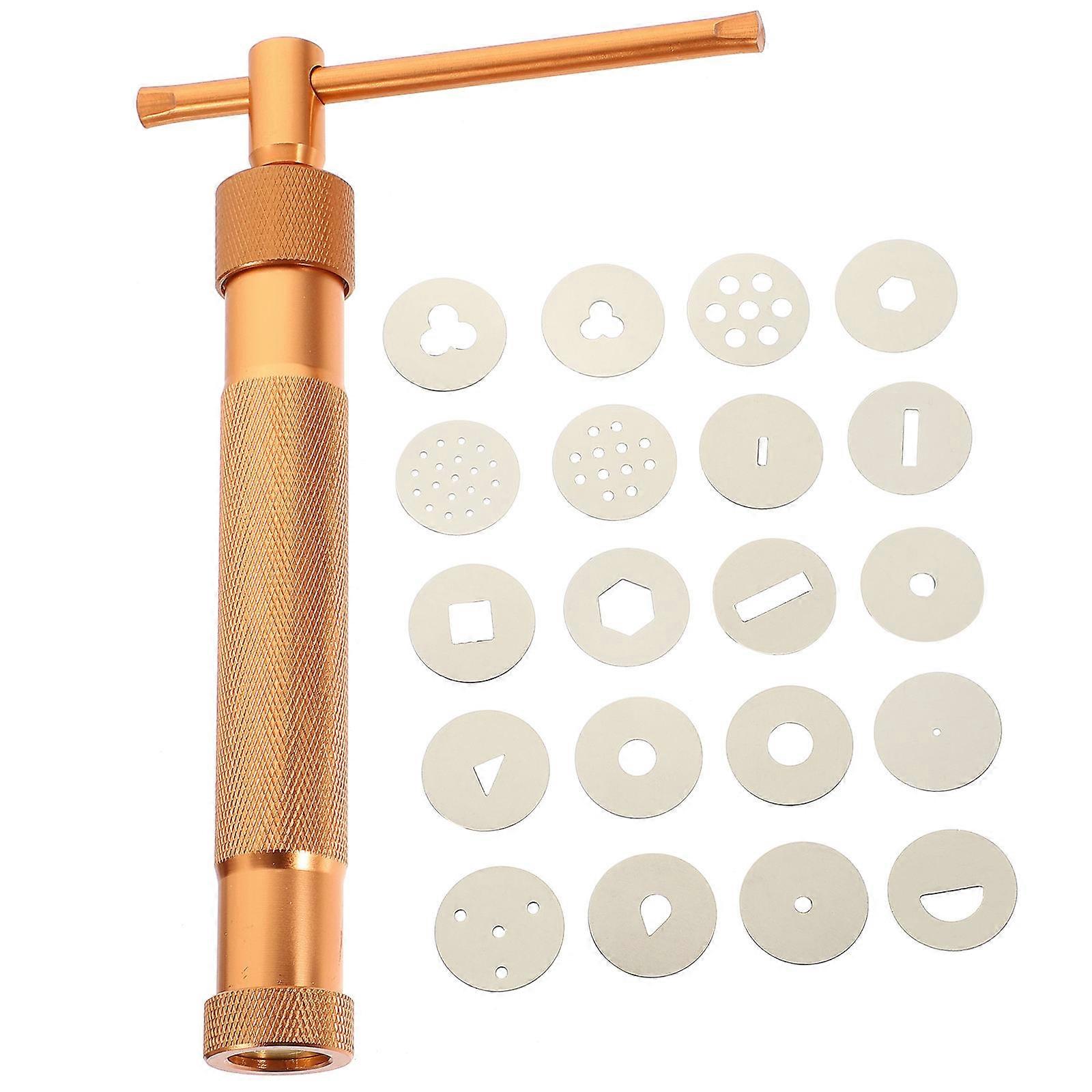 Clay Squeeze Alloy Rotary Mold Tools Set Kit with 20 Unique Design Discs