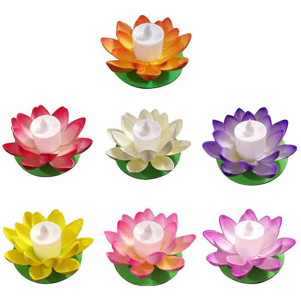 Lotus Lamp LED Candle Flower Lantern for Decoration 7Pcs Assorted