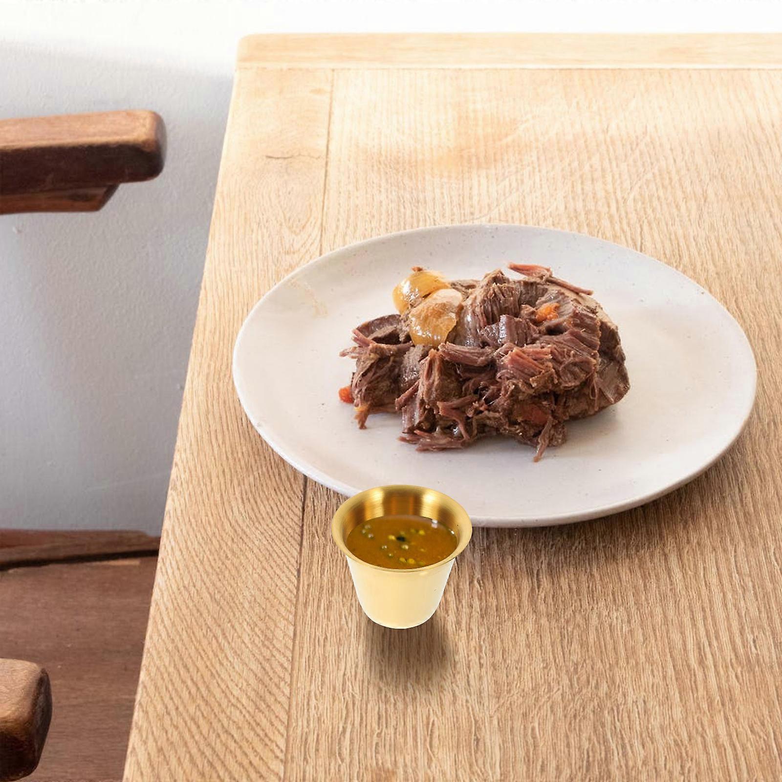 Golden Stainless Steel Sauce Holder Perfect for Home Use Kitchen and Restaurant 2 pcs