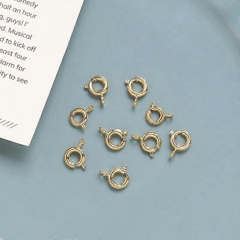 Brass Spring Ring Clasps Real 18K golden Plated 6mm