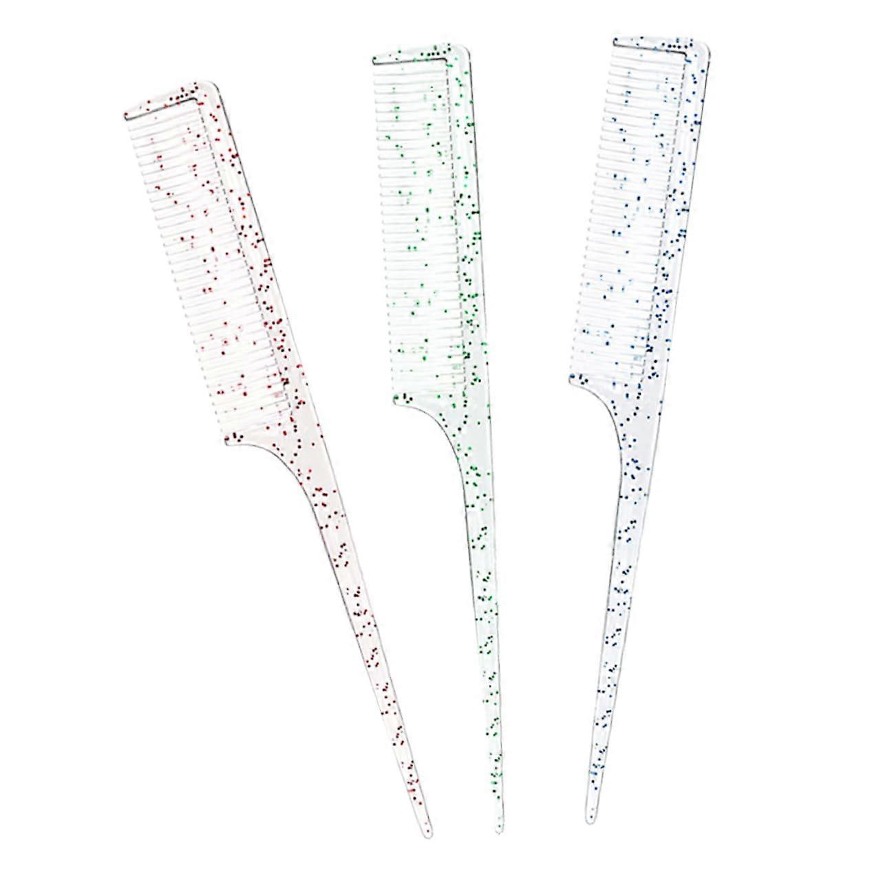 3pcs Plastic Tail Comb Set for Precise Hair Sectioning Detangling and Salon Styling