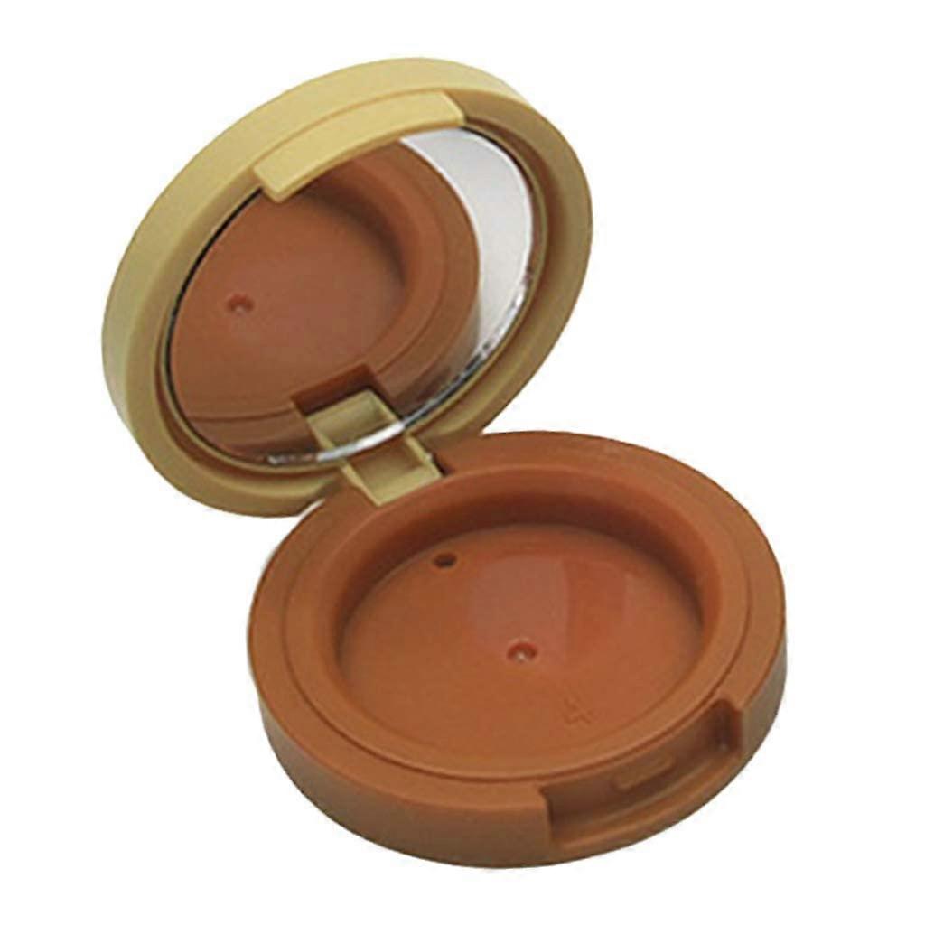 Empty Makeup Case 2 Layer Beige and Brown with Mirror DIY Refillable Travel Cosmetic Container