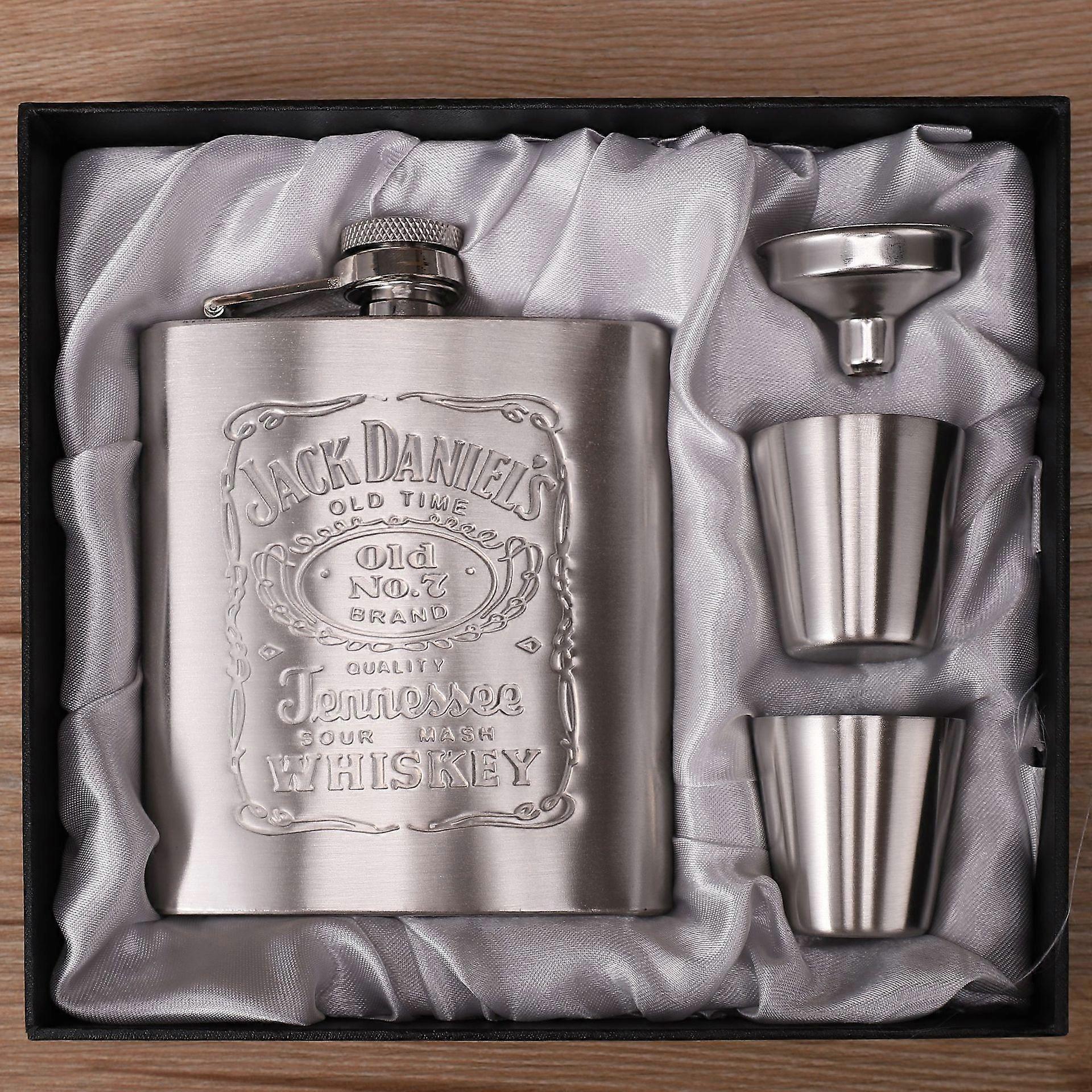 7oz Jack Edelstahl-Flachmann-Becher-Set