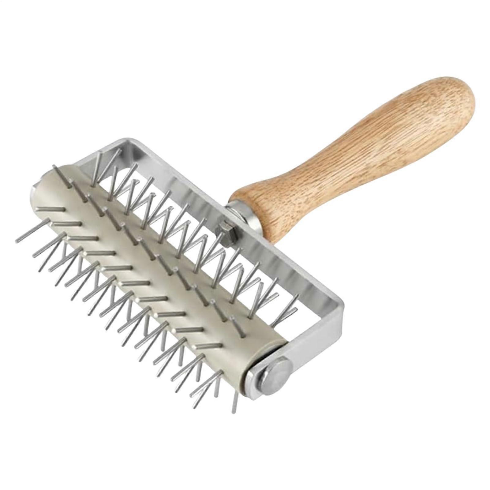 Stainless Steel Pizza Dough Docker Roller for Bubble Crust and Even Dough Coverage Baking