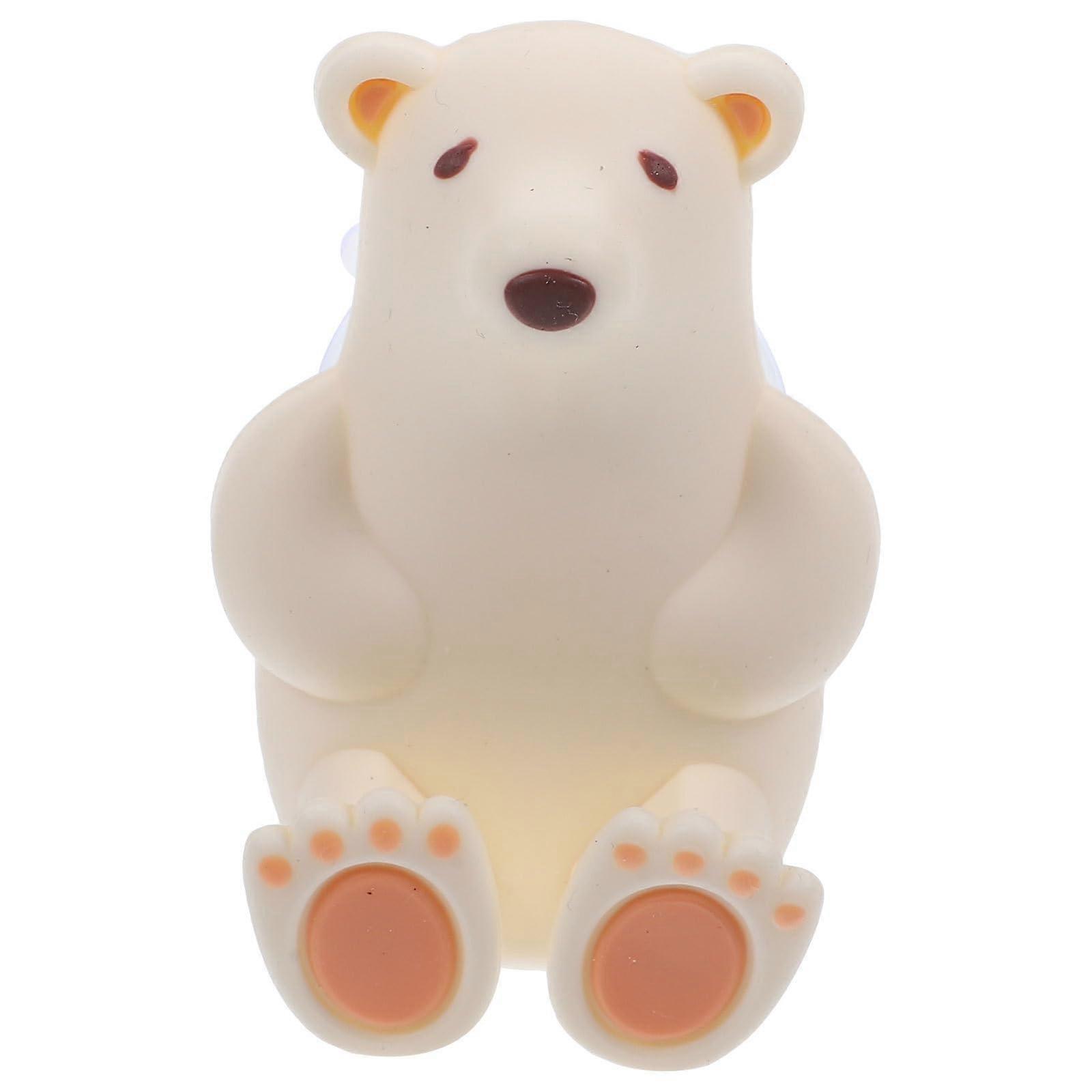 Toothbrush Holder Wall Mounted with Strong Suction, Cute Polar Bear Bathroom Organizer, Quick Drying