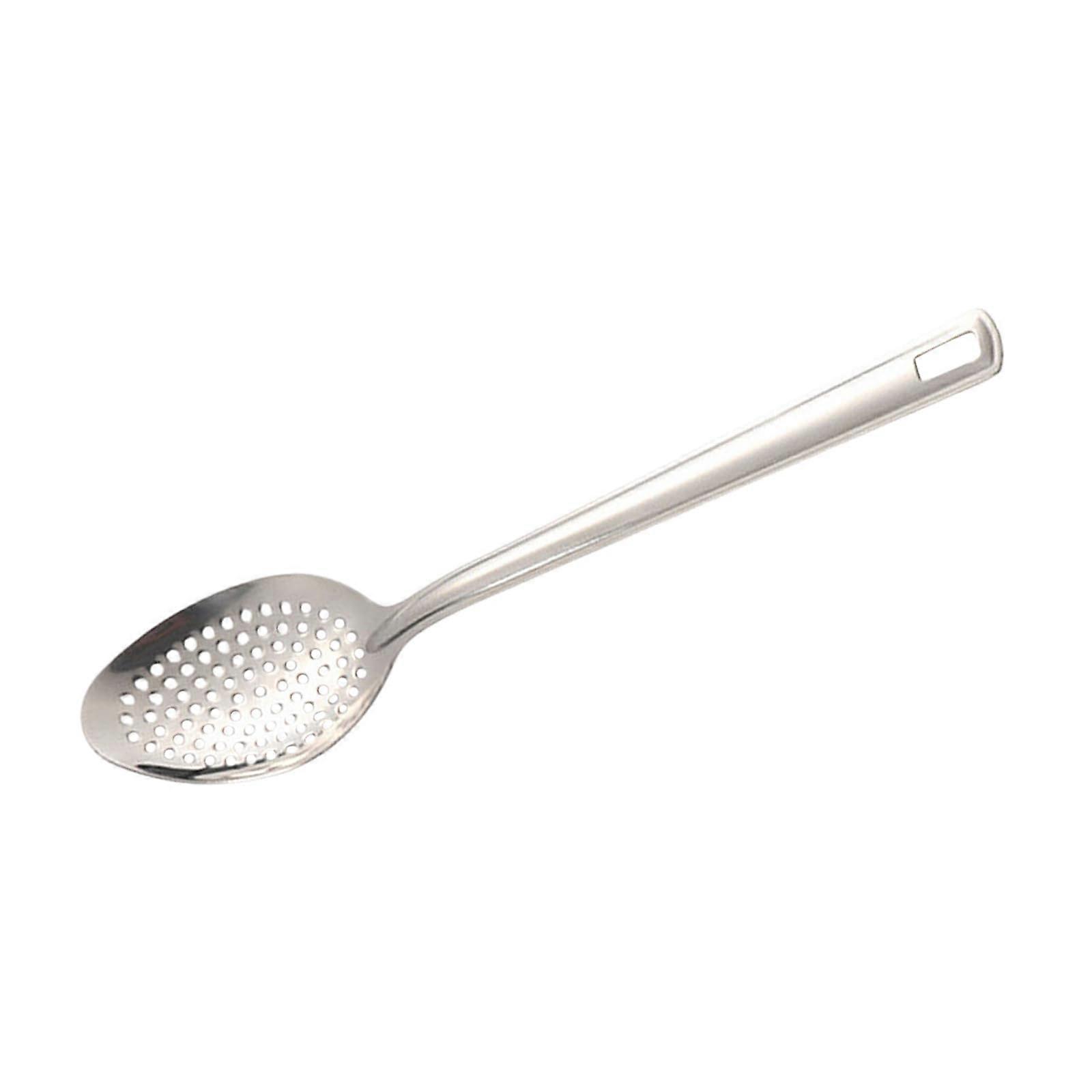 Stainless Steel Serving Spoons Set, 28cm Solid and Slotted Large Cooking Utensils for Kitchen
