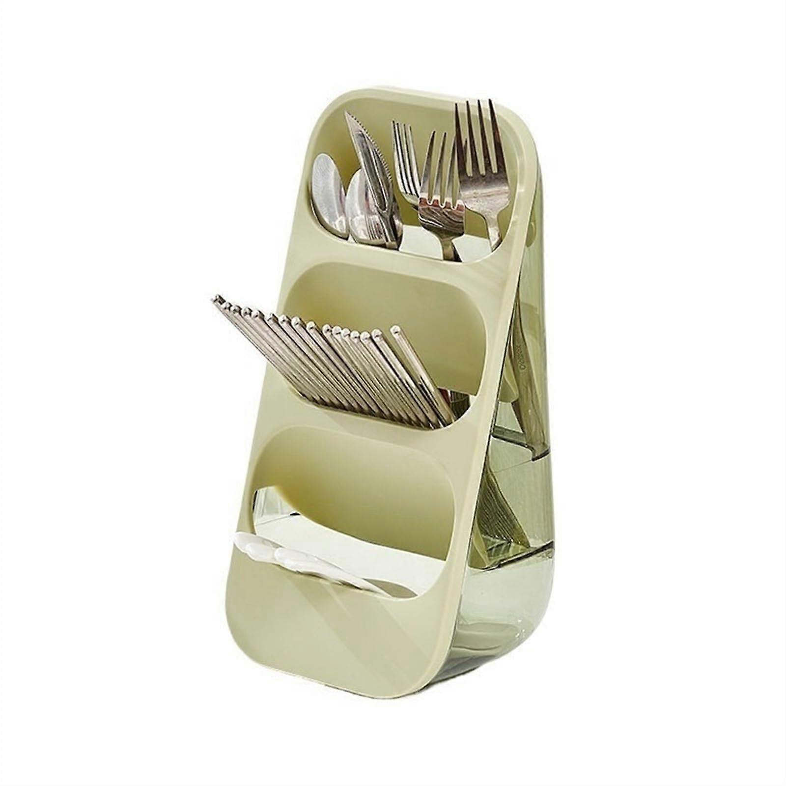 Kitchen Utensil Holder and Knife Block Set with 3 Compartments, Fast Drying, SpaceSaving Design