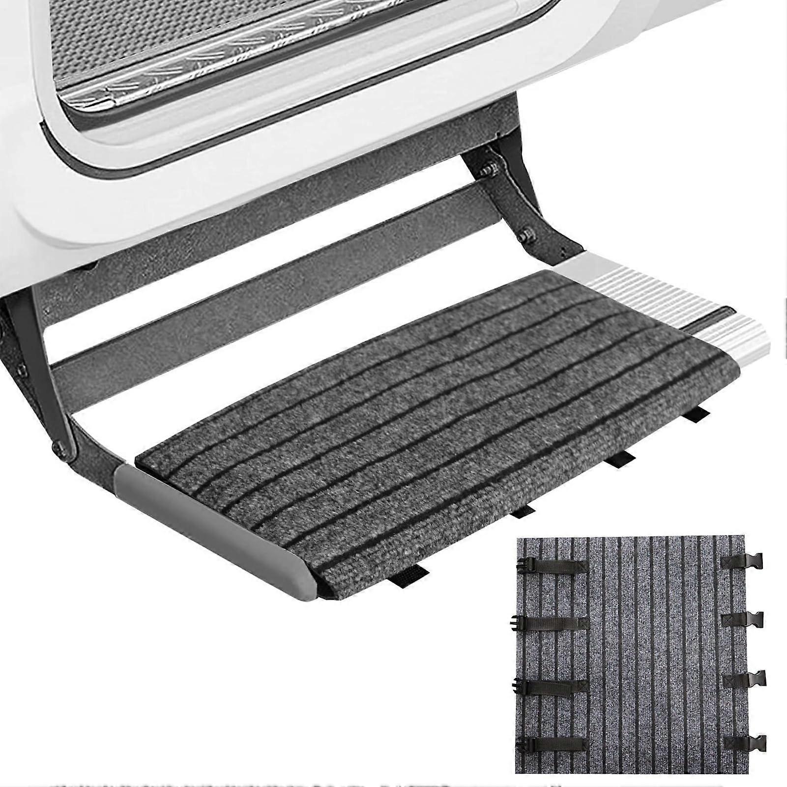 RV Step Mat NonSlip Dual Layer Adjustable Caravan Stair Cover with MudResistant Protection