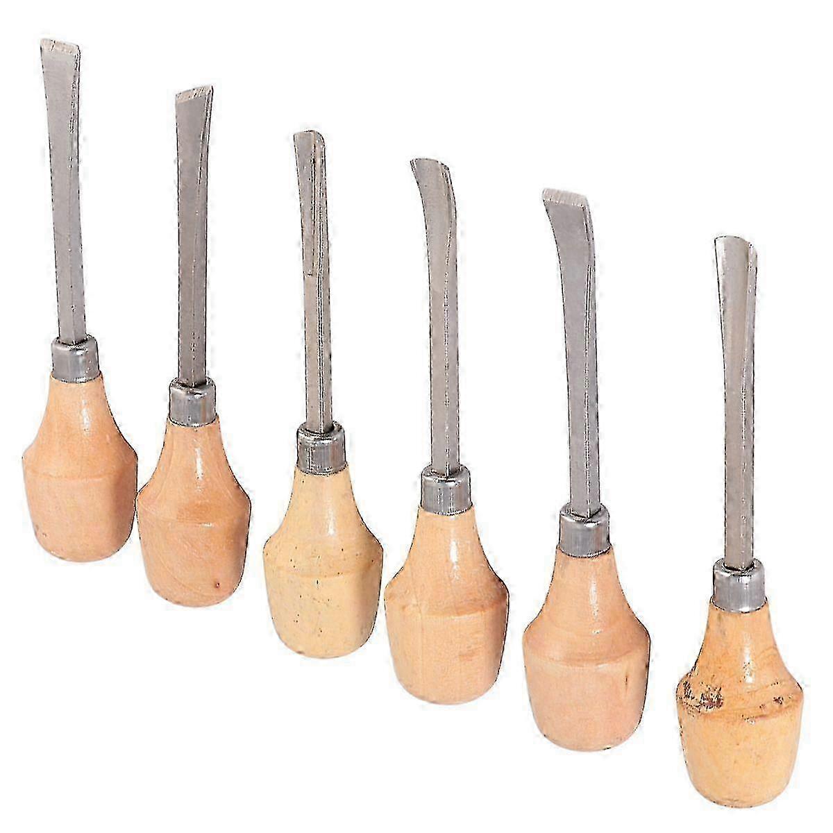 1 Set 6pcs Wooden Carving Chisel Set Professional Carving Tools Gouges Chisels for Beginners Hobbyists (Mixed Style)