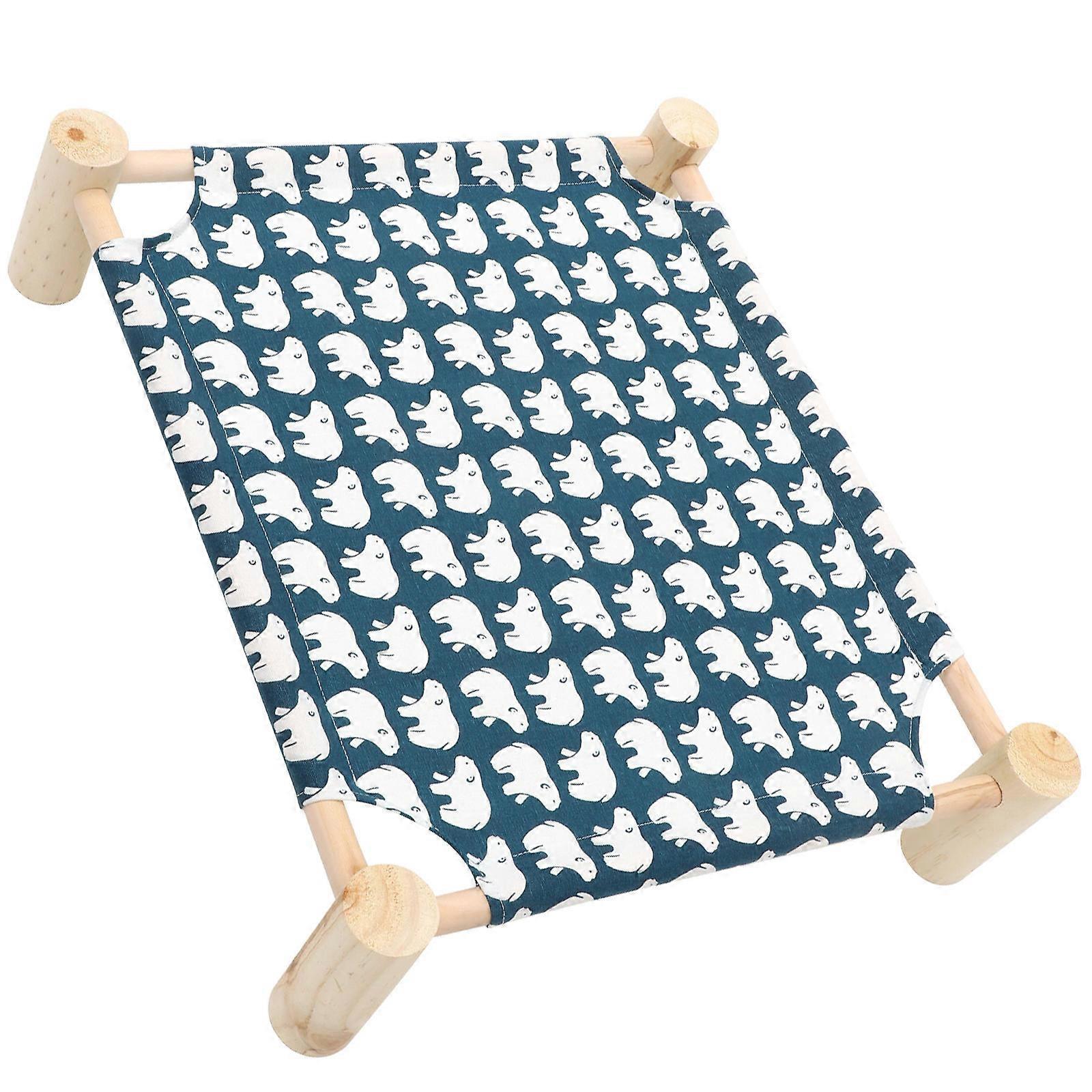 Wooden Pet Bed Hammock for Cats Washable Elevated Cat Sleeping Bed