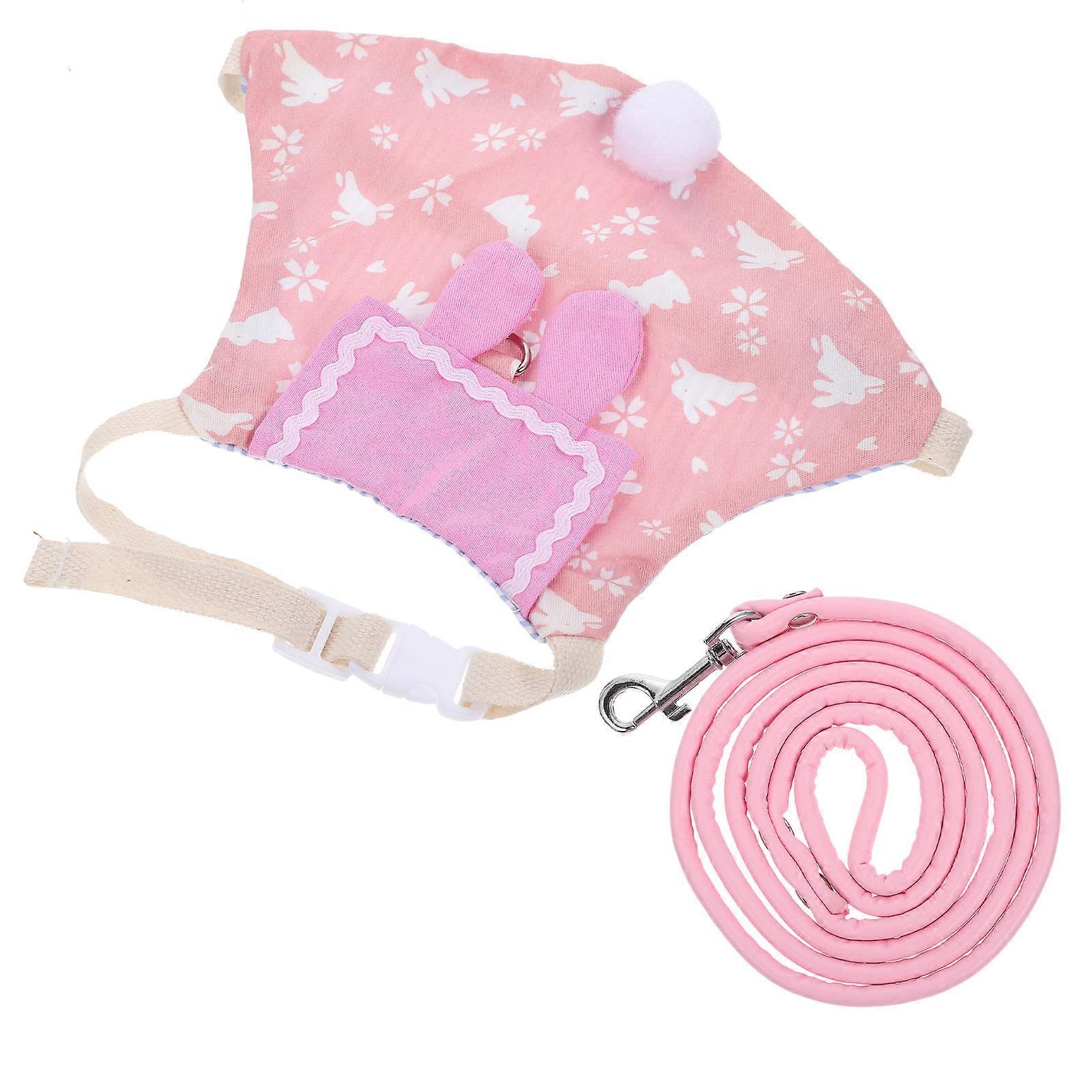 Bunny Harness Kit Rabbit Garment for Pet Use 1Set Pink Clothes