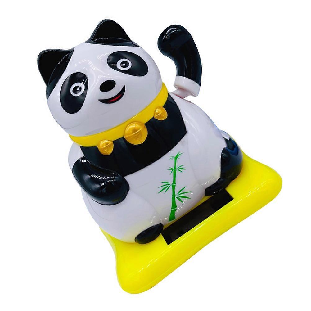 Car Dashboard Panda Ornament for Decor Solar Powered ABS Material