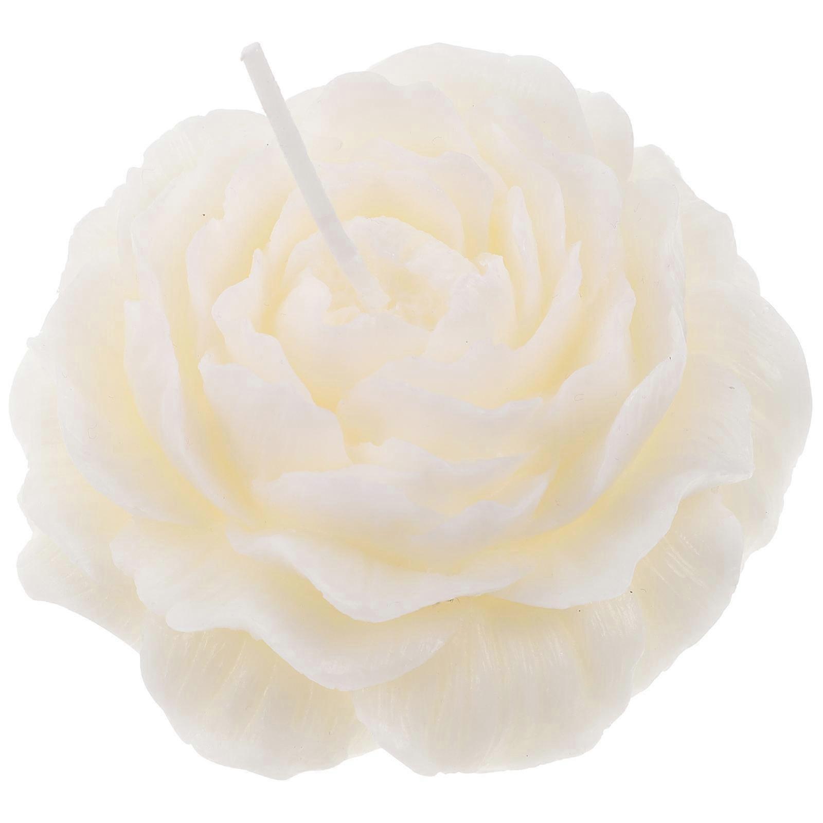 Simulation Peony Shape White Aromatherapy Candle Scented Candle for Decor Use