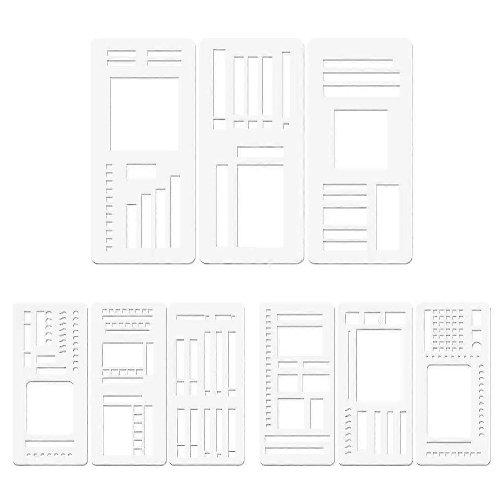 9Pcs Handmade Flexible Record Template, Versatile Planner Stencils Set for Dot Grid Journals