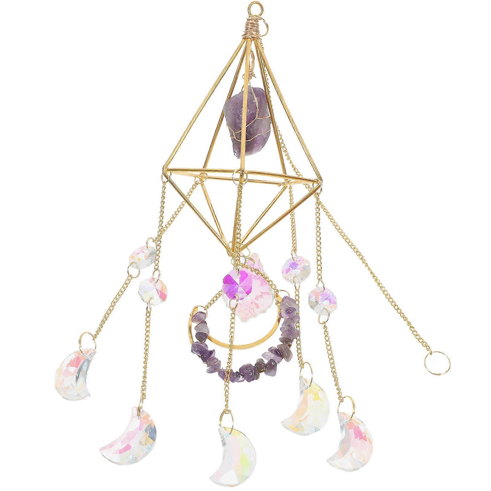Purple Crystal Window Decor for Garden Hanging Sun Catcher