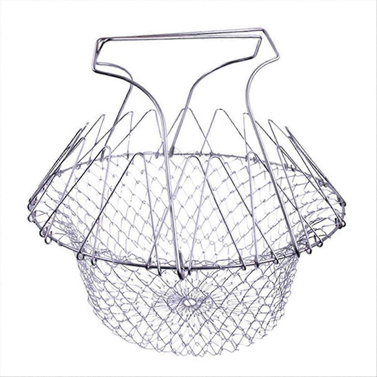 Poaching Boiling Deep Frying Basket,Household Folding Draining Basket
