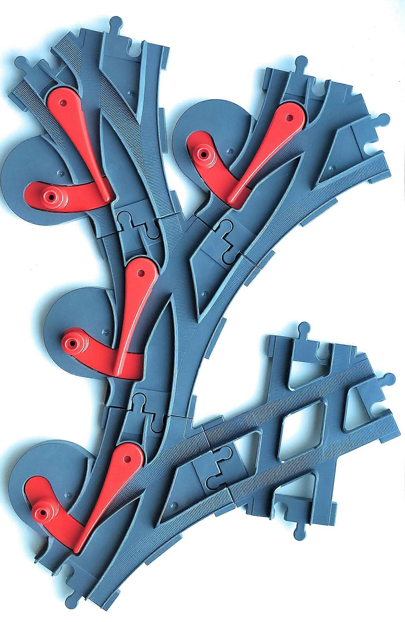 Train Track Switch Points Set with Rail Cross, Dark Grey, Compatible with  for Expanded Layouts