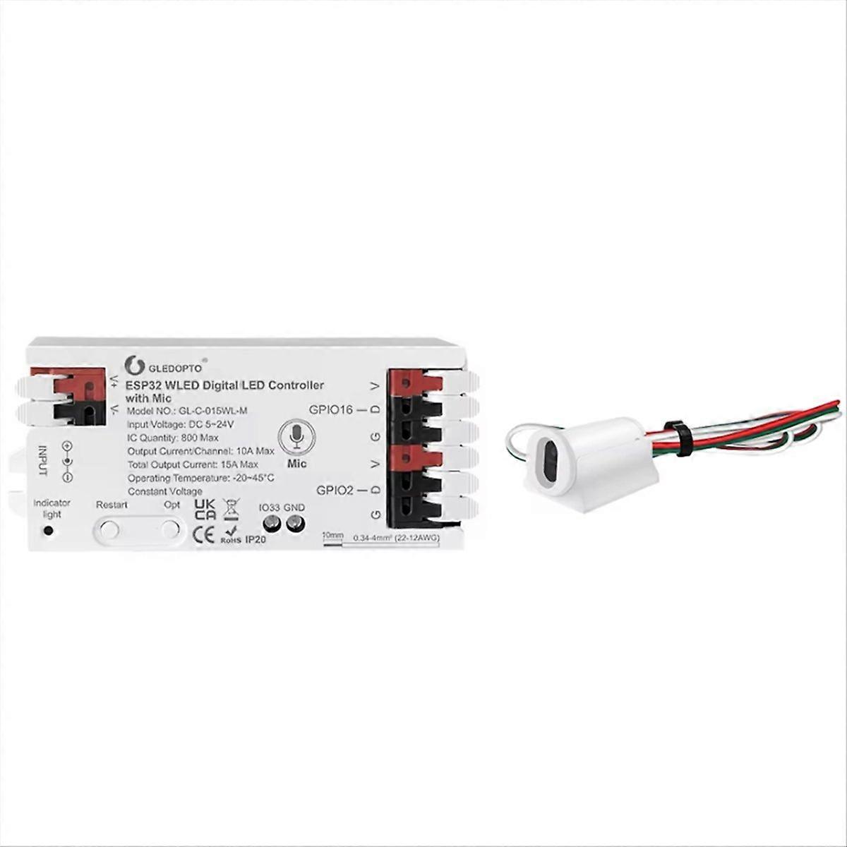  WLED LED Controller Music RGB Strip Push IR Trigger A