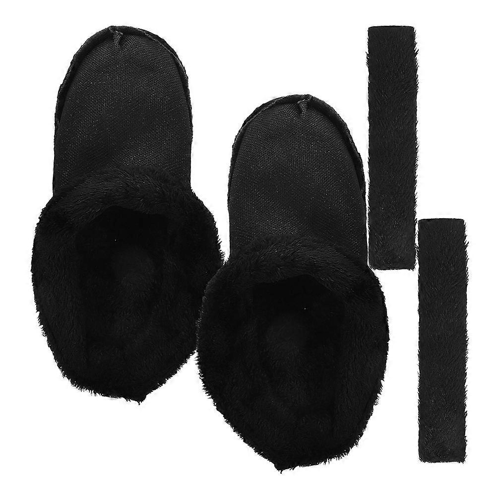 Removable Black Plush Liner for Winter Clogs Warm Shoe Liner 2Pairs