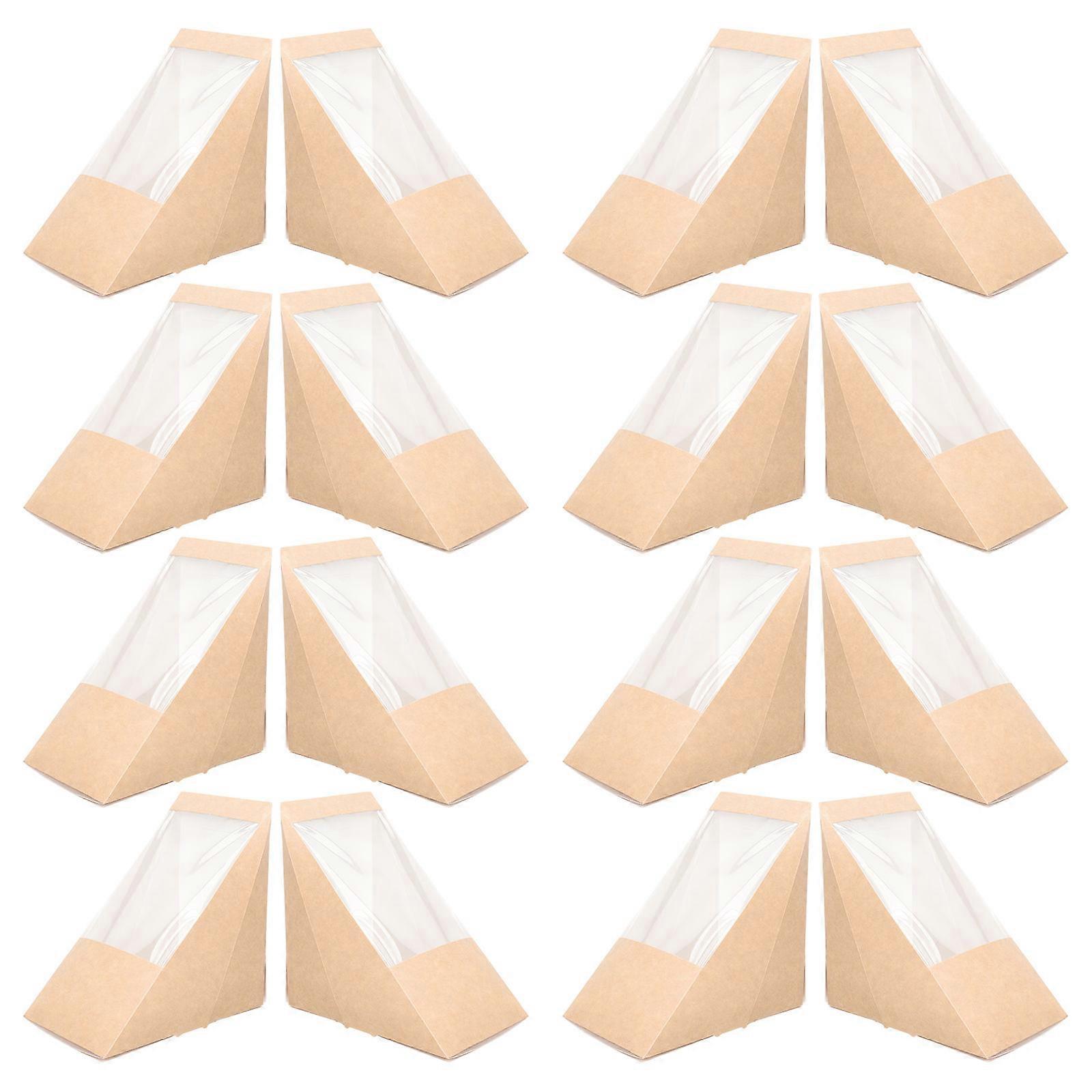 Sandwich Box Triangle Sandwich Case for Packing 100Pcs Kraft Paper Material