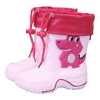 Kids' Cartoon Animal Rain Boots, Lightweight Closed-Toe Casual Shoes for Boys & Girls, Pink, 3-4 Years, Compatible with Daily Wear & Photoshoots