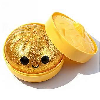 Dowmoo Steamed Stuffed Bun Pinch Music (Transparent Gold) Carry Soft Non-Stick Hand Decompression Fun Simulation Food Toys