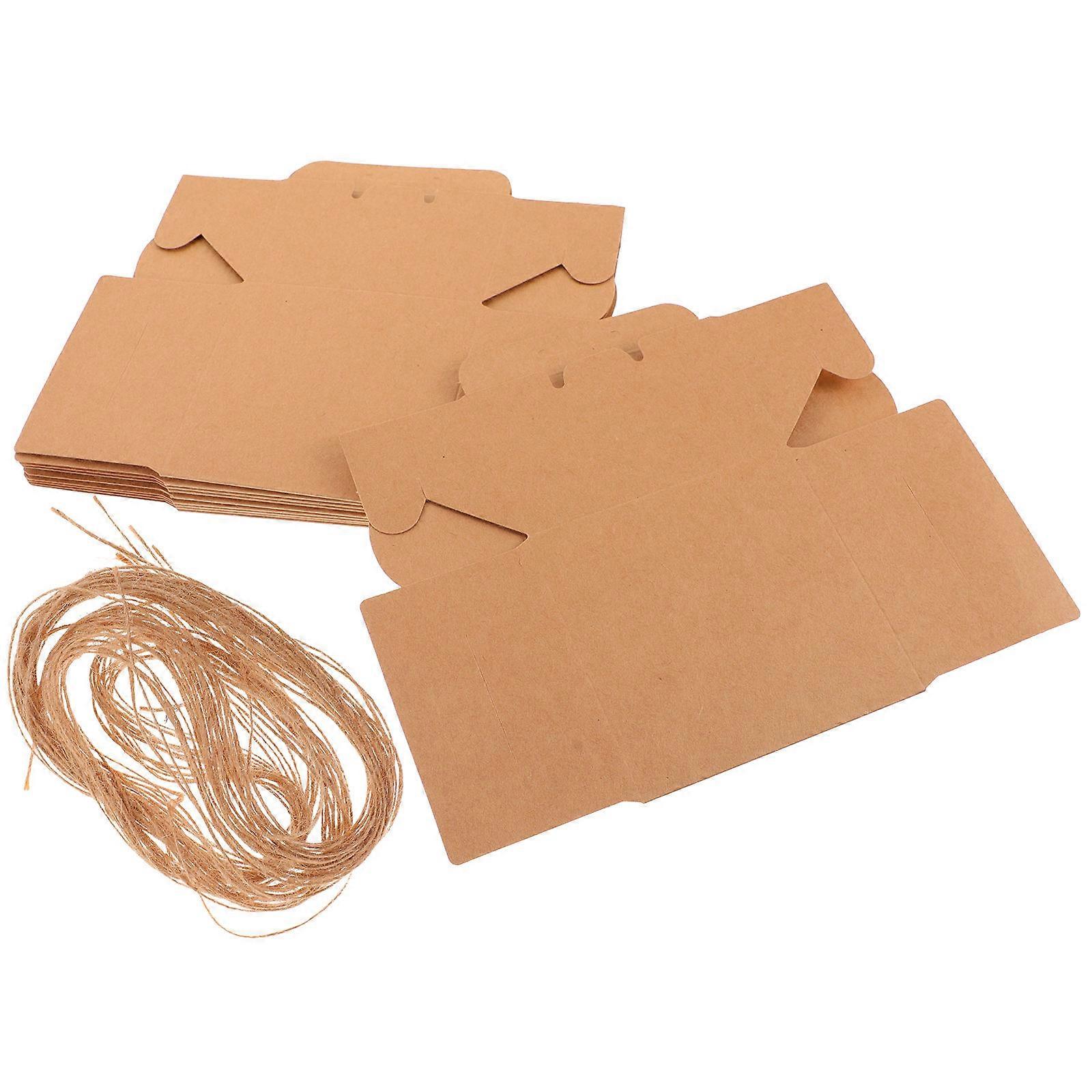 Sweet Dessert Boxes for Cake Packaging 12Pcs Brown Paper Window Boxes