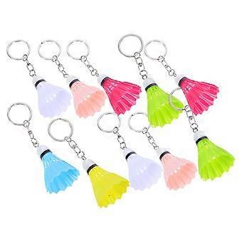 10pcs Miniatur Badminton Schlüsselanhänger Simulation Sport Anhänger Kreatives Spiel Souvenirs Geschenk Badminton geformter Schlüsselanhänger (zufällige Farbe)