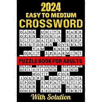 Kruiswoordpuzzelboek voor volwassenen (2024, makkelijk tot gemiddeld) met oplossingen in grote letters, nieuw, 100 pagina's.